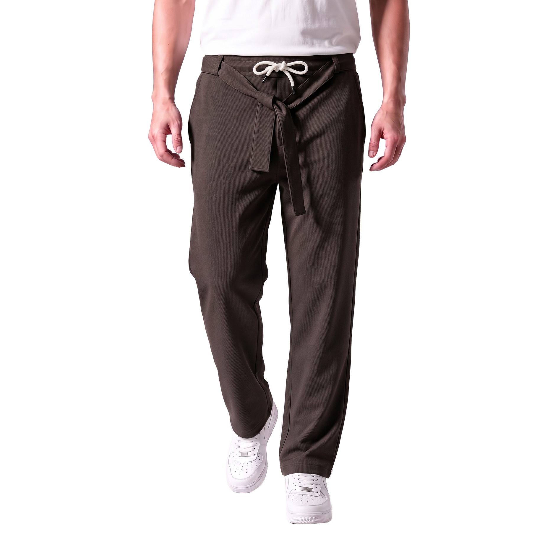Clover ribbed interlock  joggers with waistband