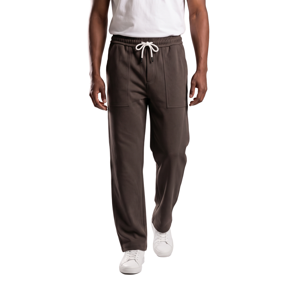 Clover ribbed interlock joggers with a slip-on pocket