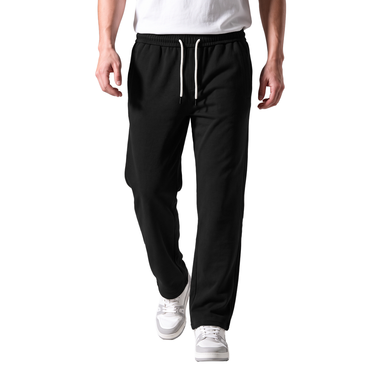Clover ribbed interlock sweatpants with welt pockets