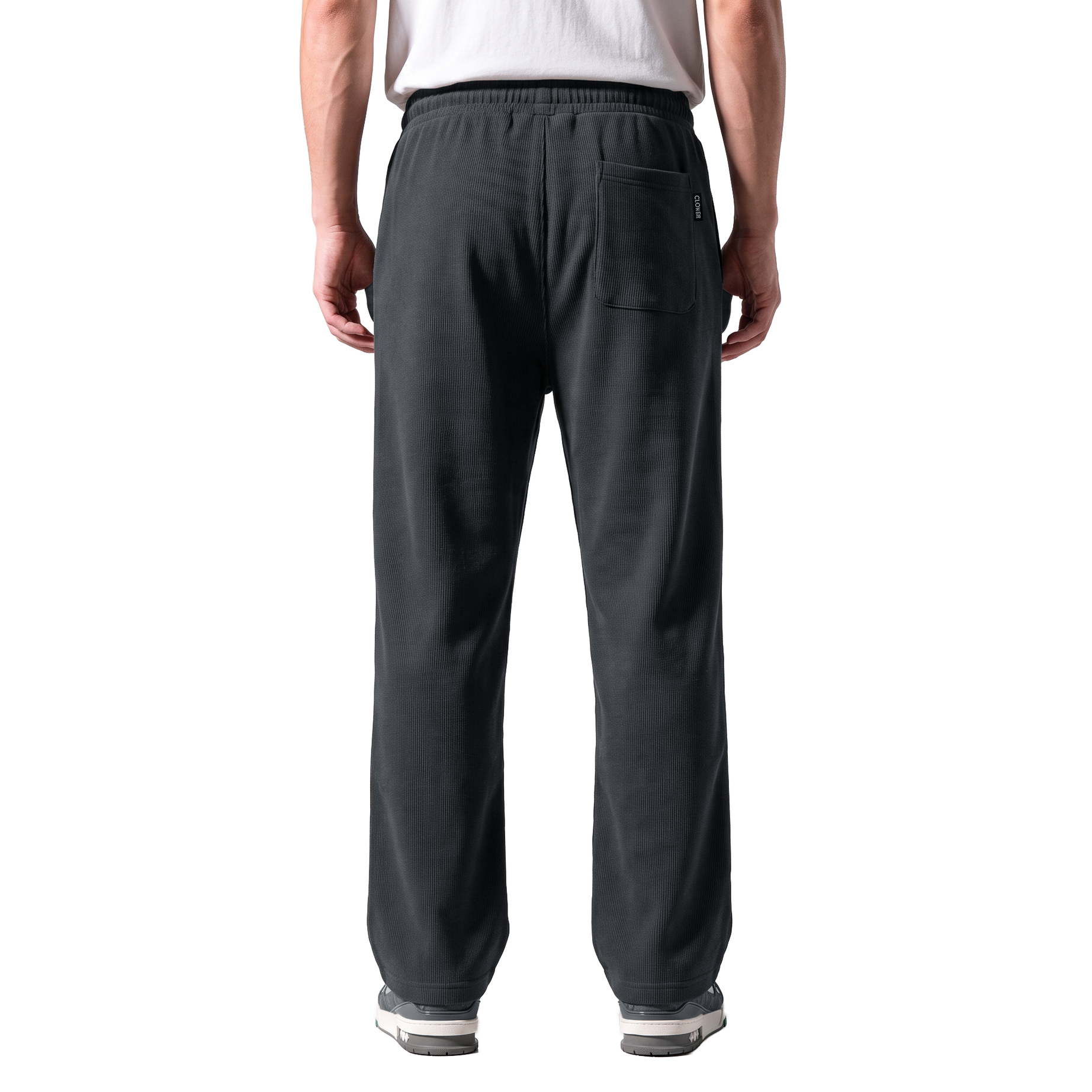 Clover ribbed interlock joggers with a utility pocket