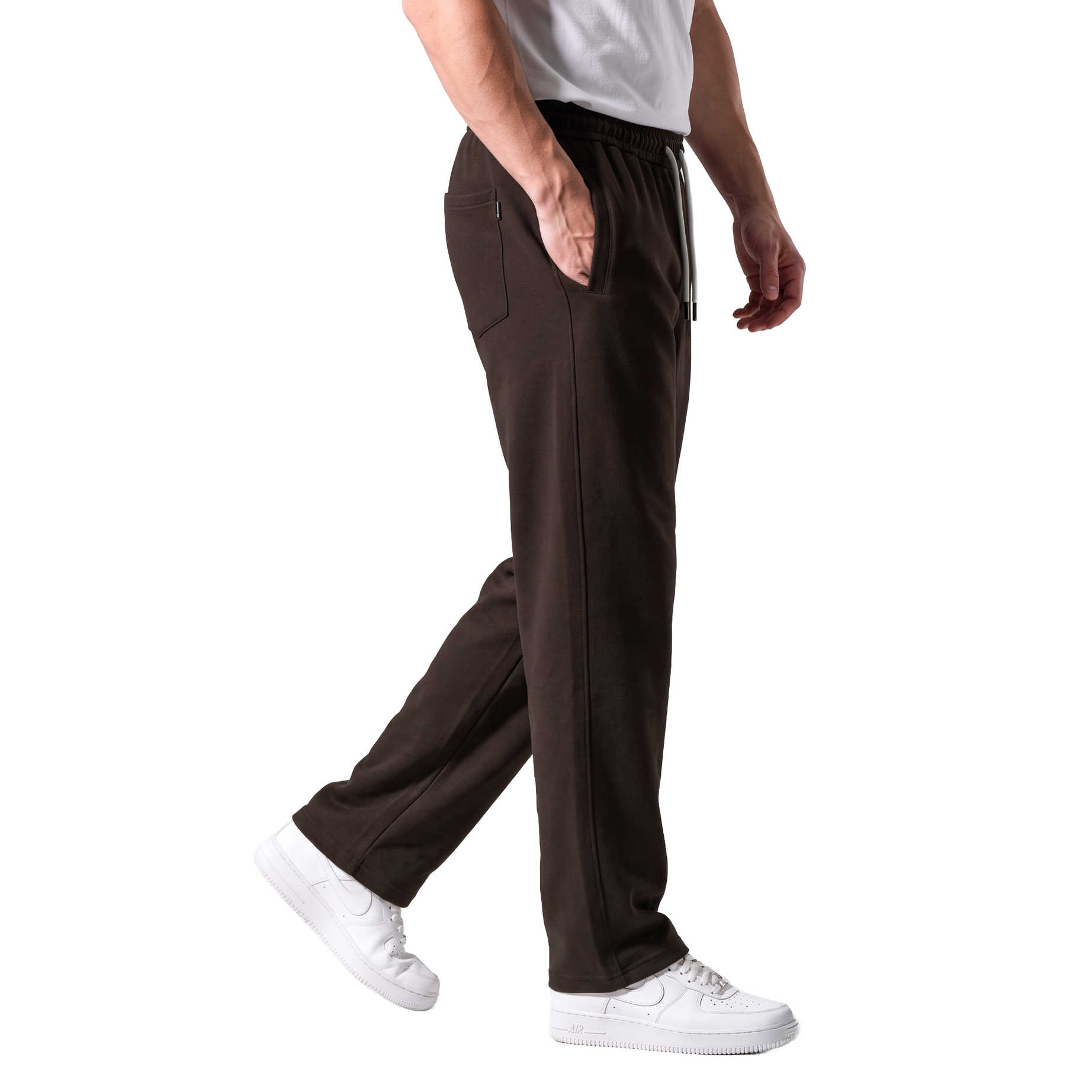 Clover ribbed interlock sweatpants with welt pockets