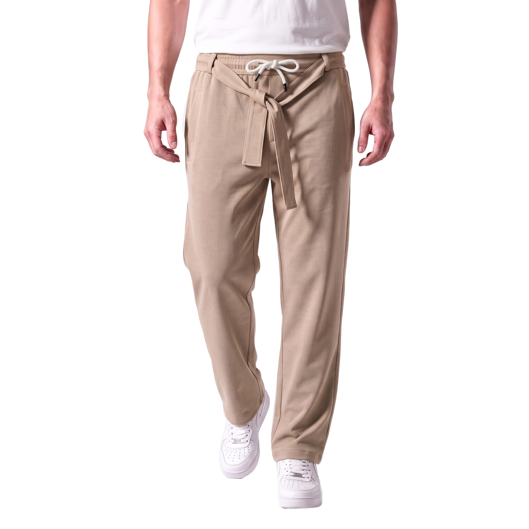 Clover ribbed interlock  joggers with waistband