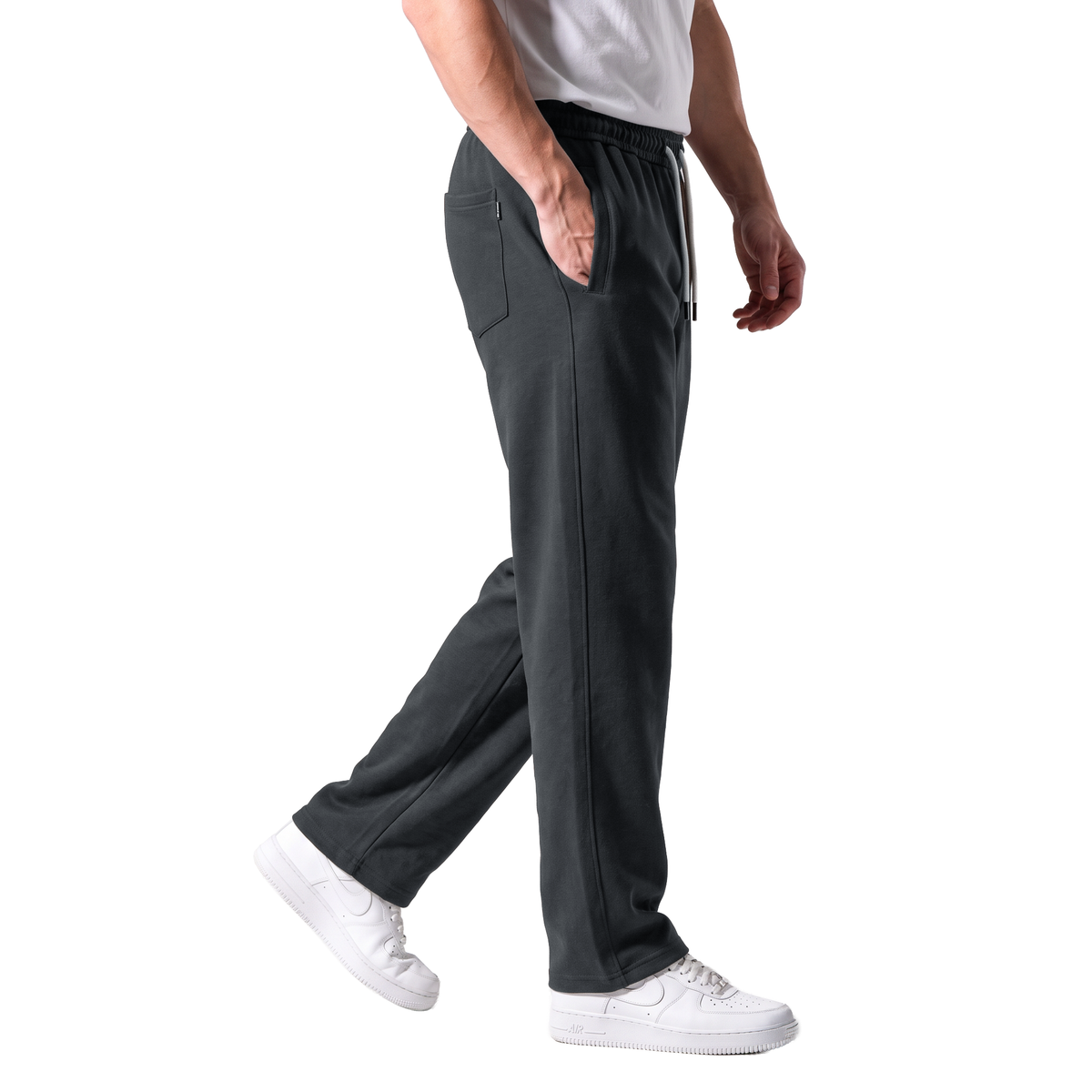 Clover ribbed interlock sweatpants with welt pockets