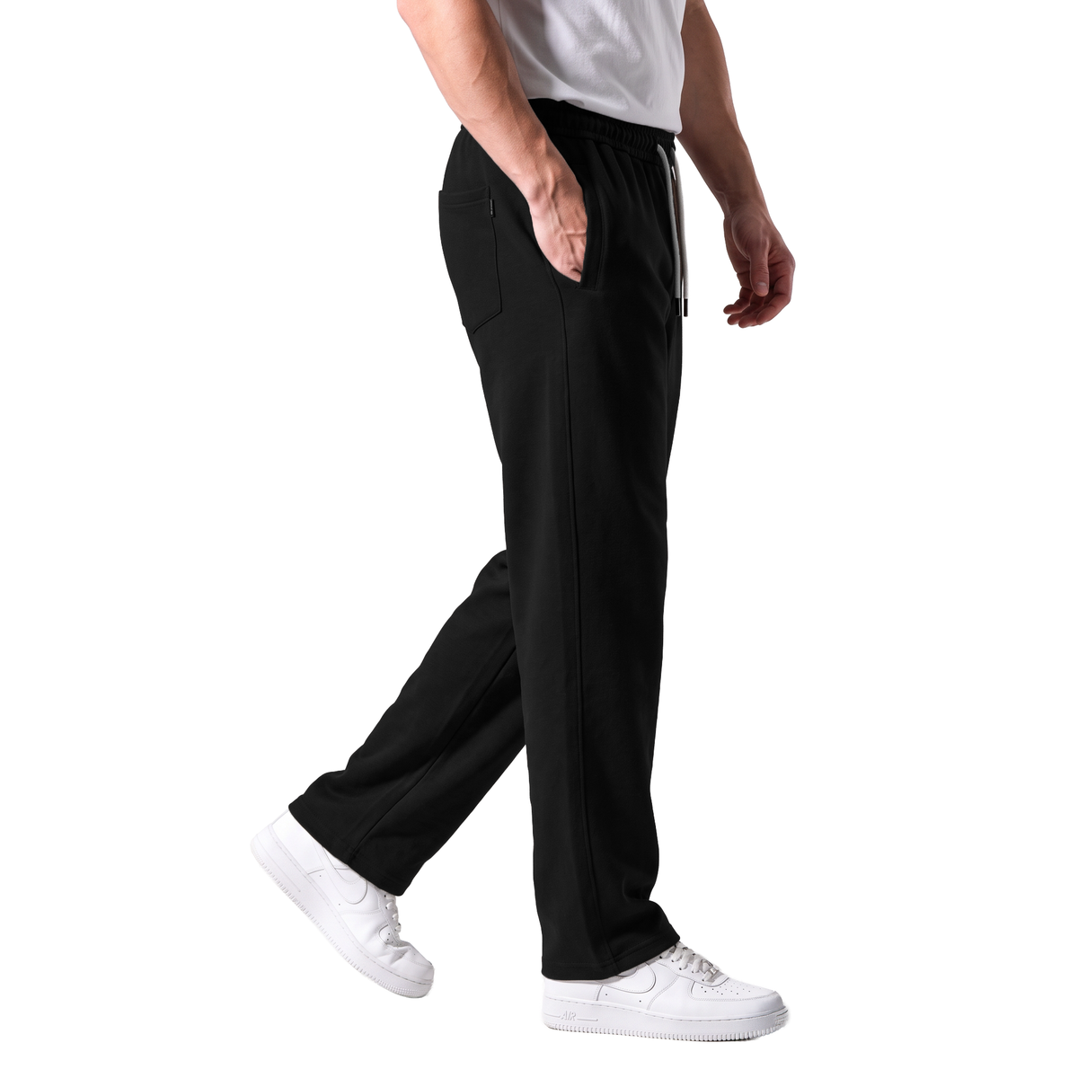 Clover ribbed interlock sweatpants with welt pockets