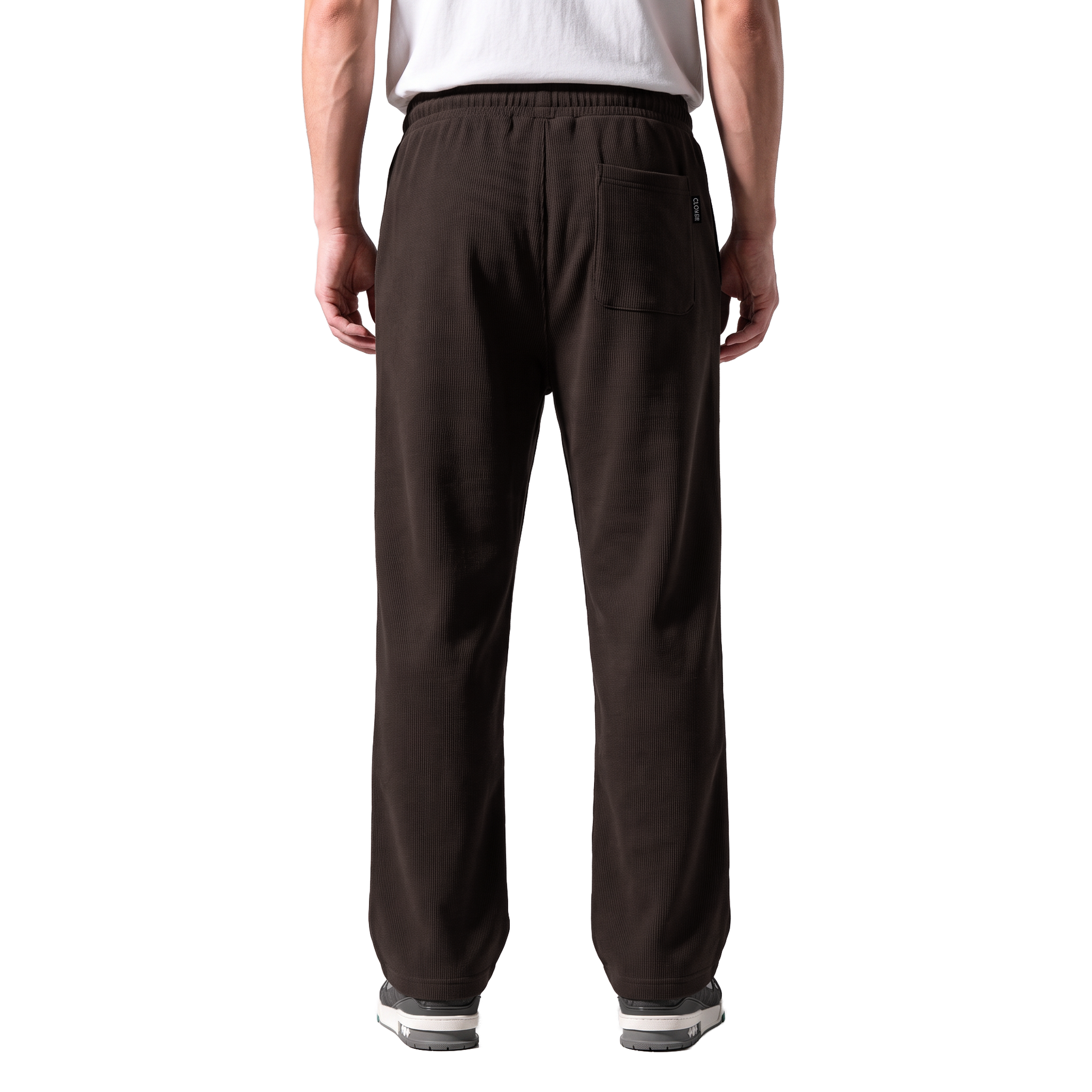 Clover ribbed interlock sweatpants with welt pockets