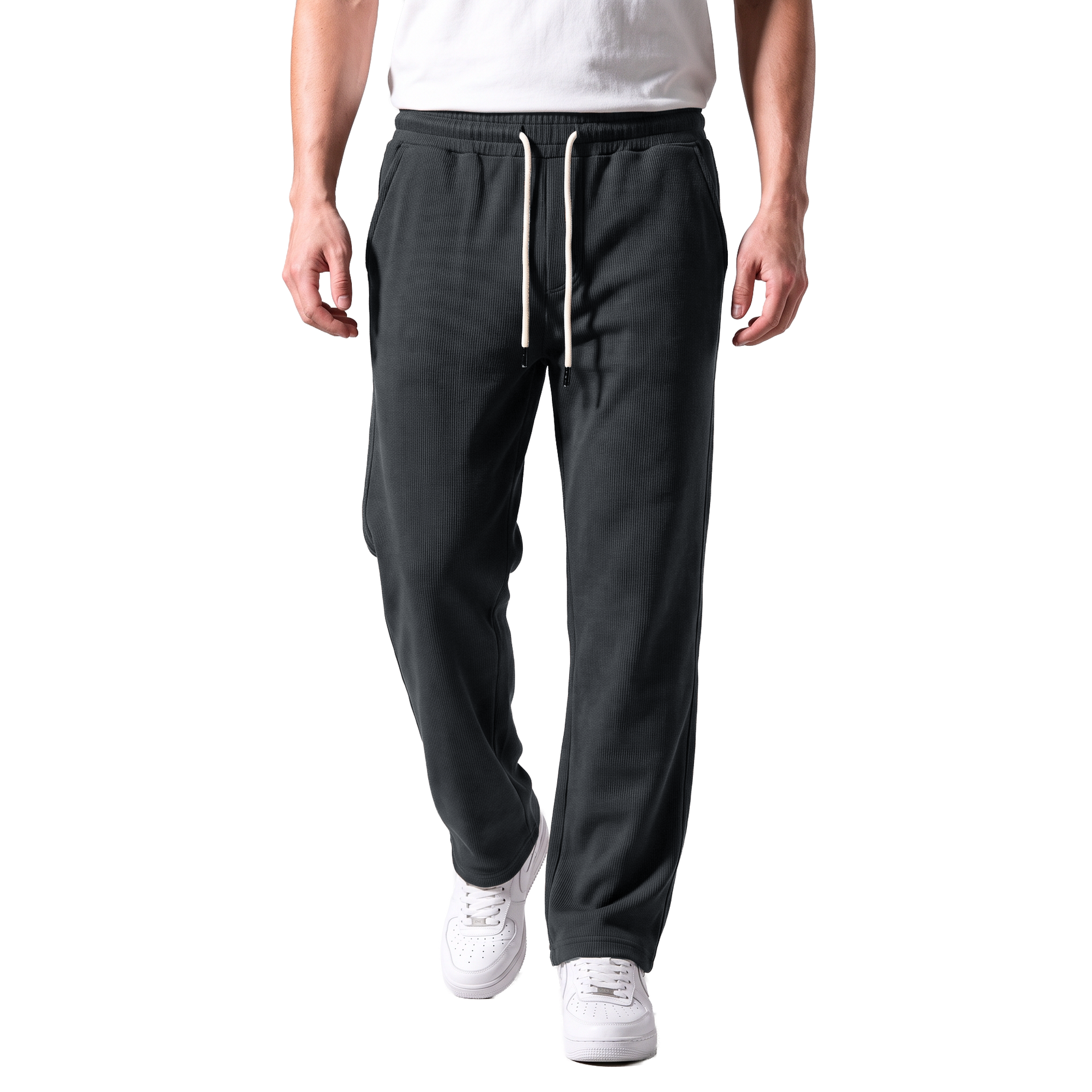 Clover ribbed interlock joggers with a utility pocket