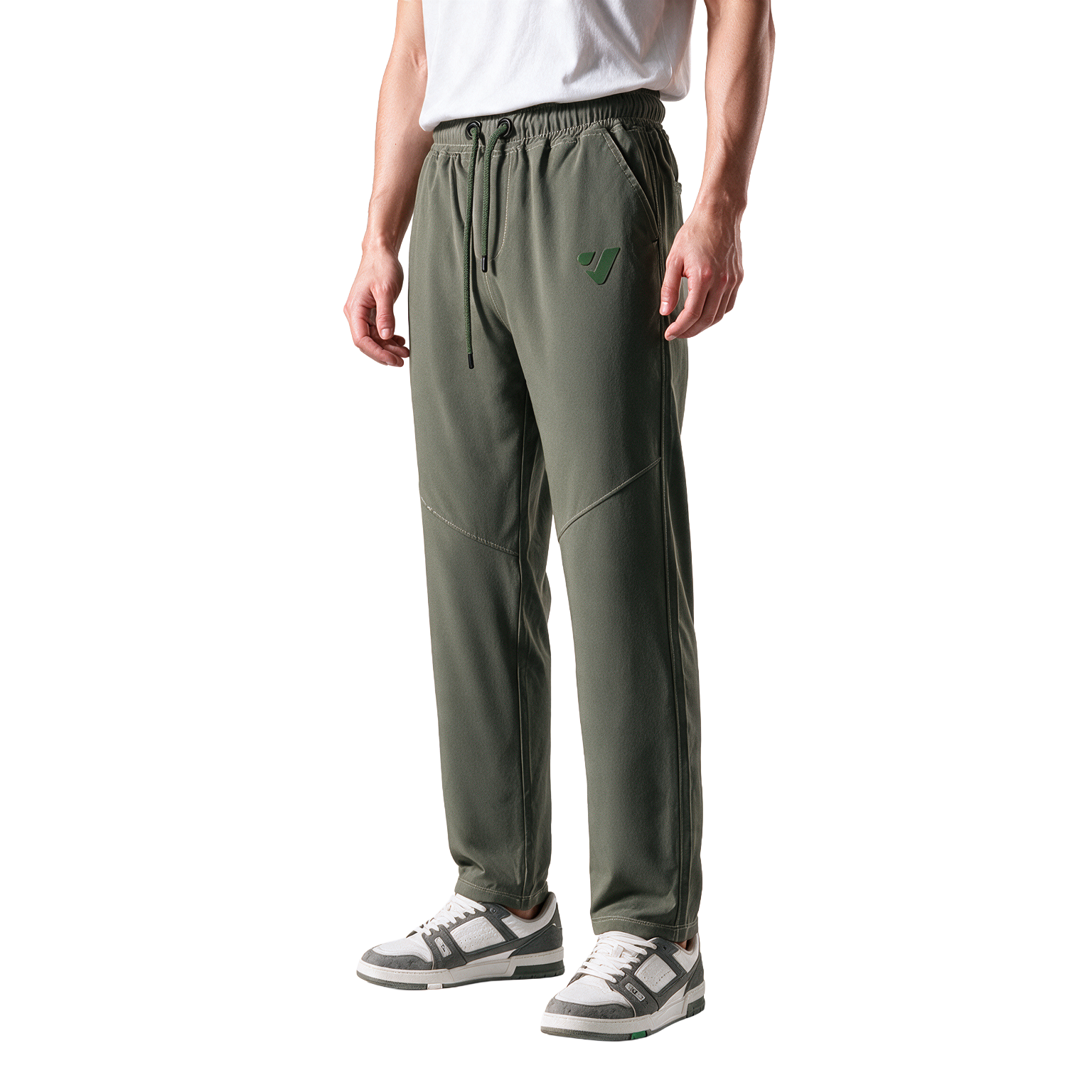 Clover Soft joggers featuring a rubber print and a cut-and-sew design