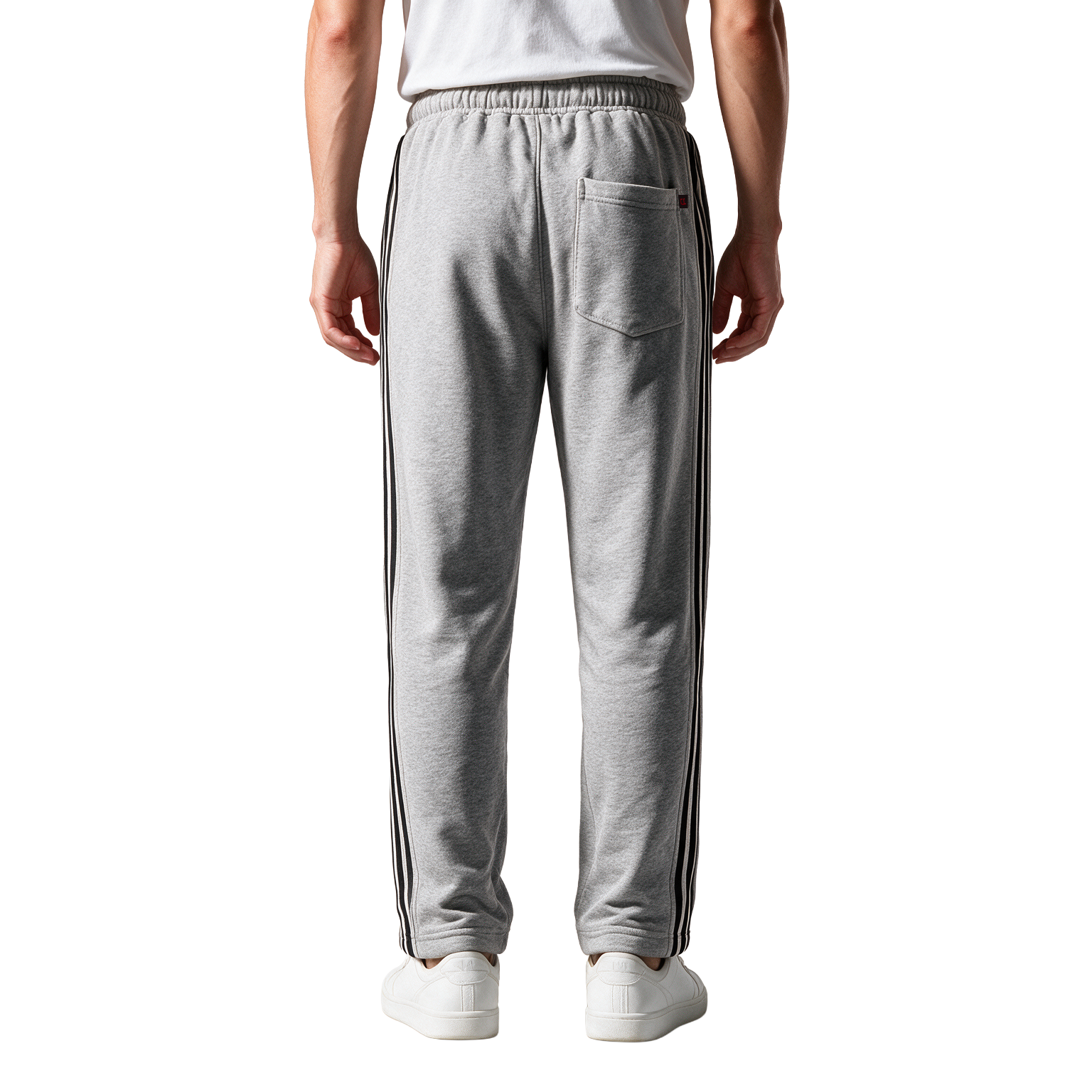 Clover Cotton French Terry Wide-Leg 3-Stripe Sweatpants