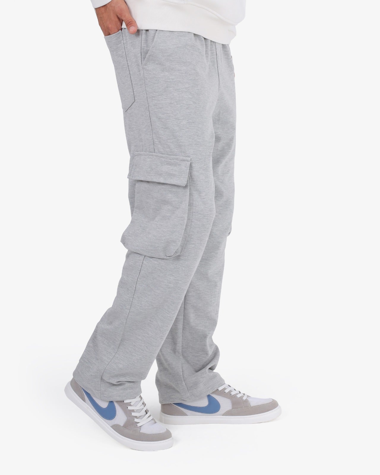CLOVER Interlock Cotton Joggers – Two Side Pockets LIGHT GRAY