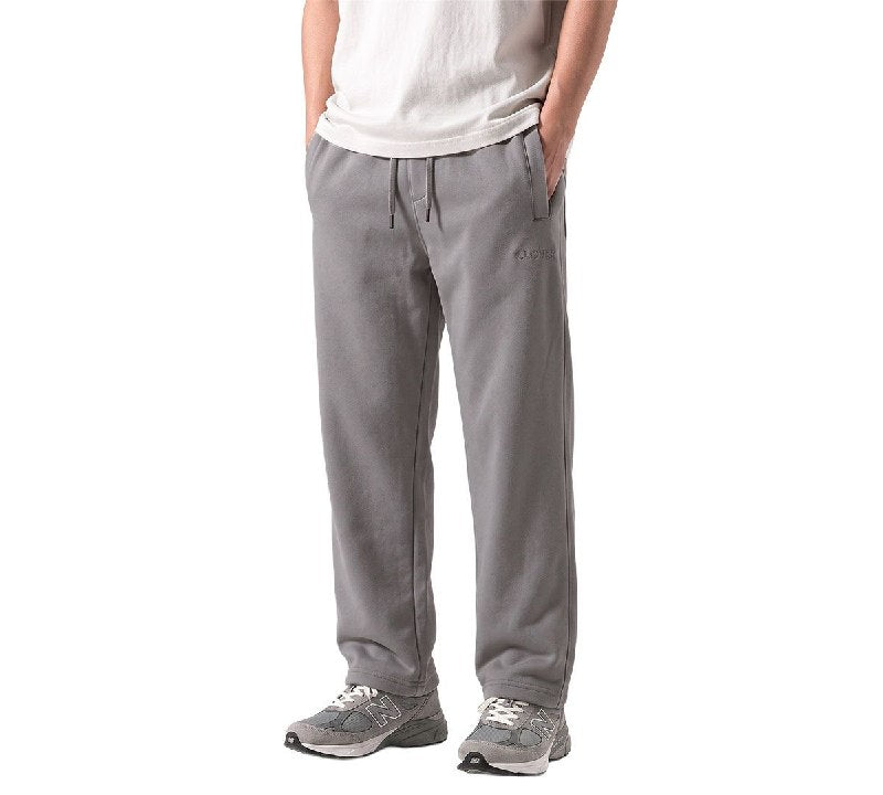 Clover wide-leg cotton terry cloth trousers with embroidery