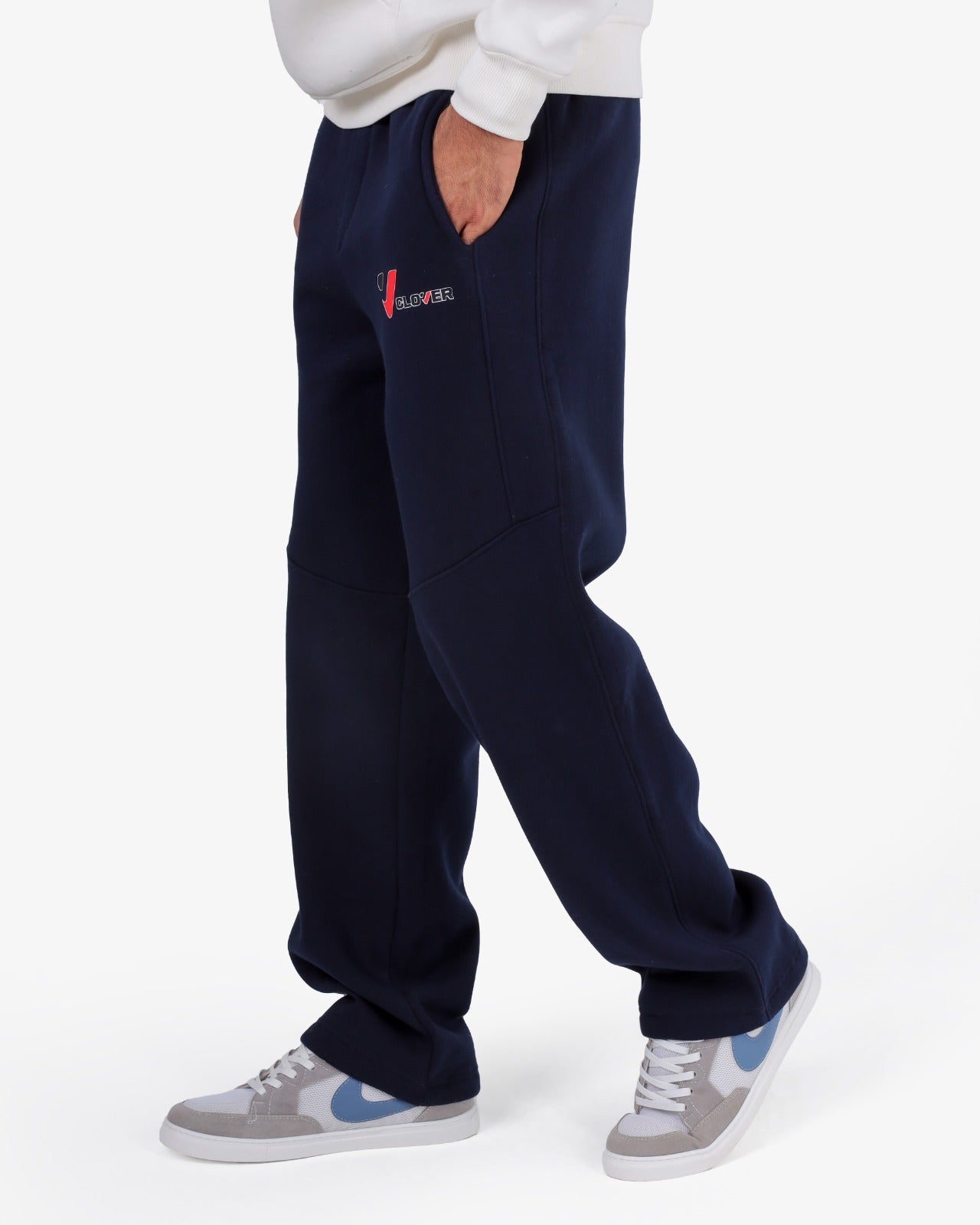 CLOVER Milton Sponge Cotton Wide-Leg pants –  blue