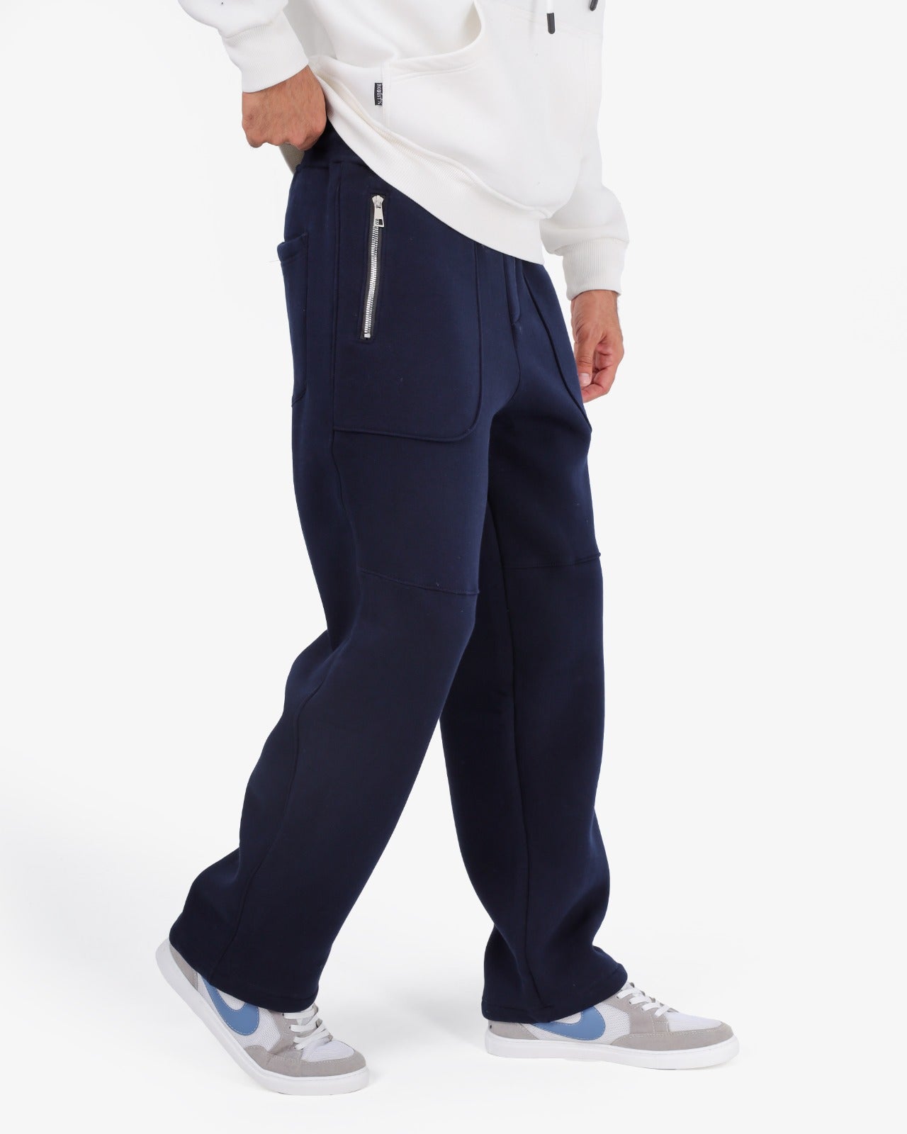 CLOVER Milton Sponge Cotton Wide-Leg pants  – Printed Design blue