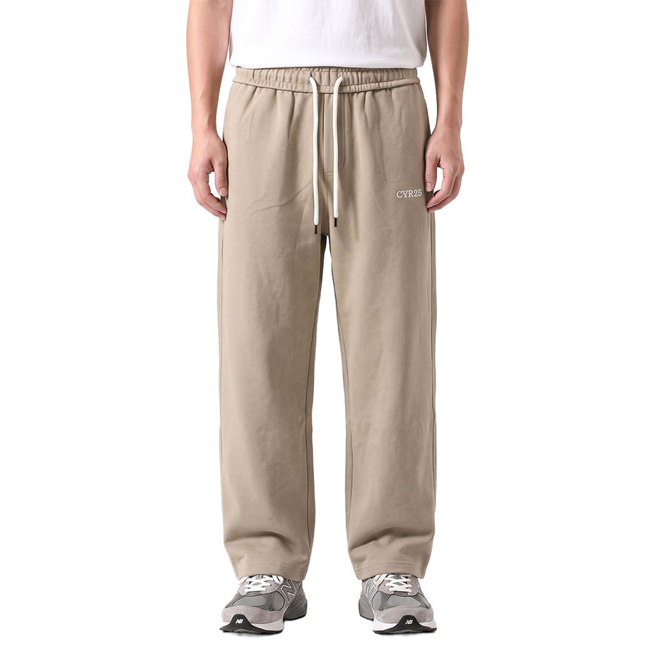 Clover Ribbed Interlock Wide-Leg Trousers with Embroidery (CVR25)