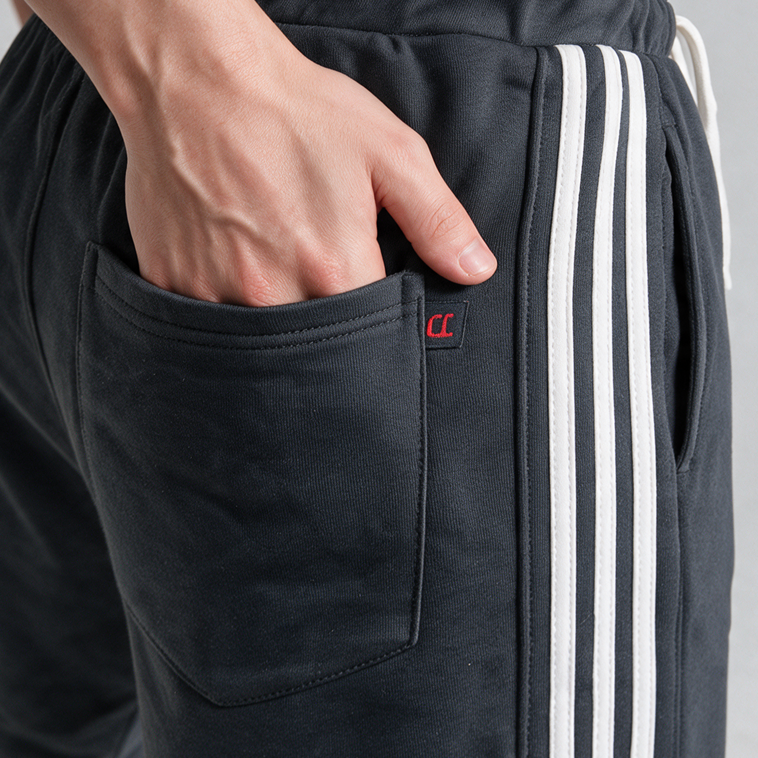 Clover Cotton French Terry Wide-Leg 3-Stripe Sweatpants