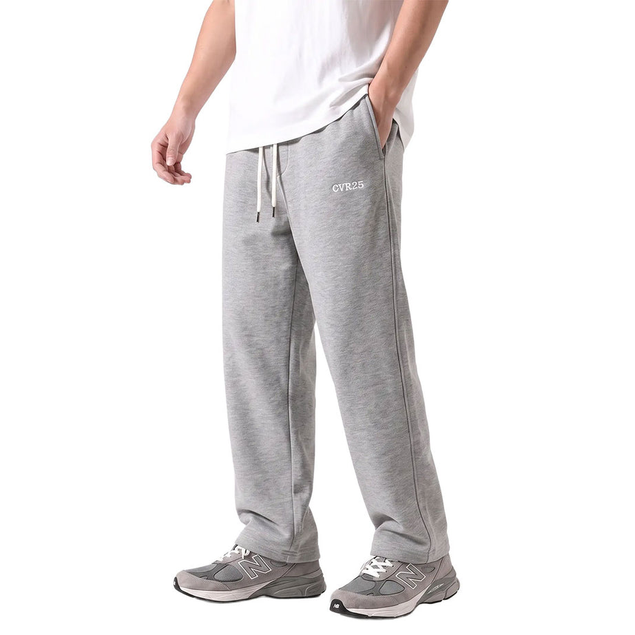 Clover Ribbed Interlock Wide-Leg Trousers with Embroidery (CVR25)