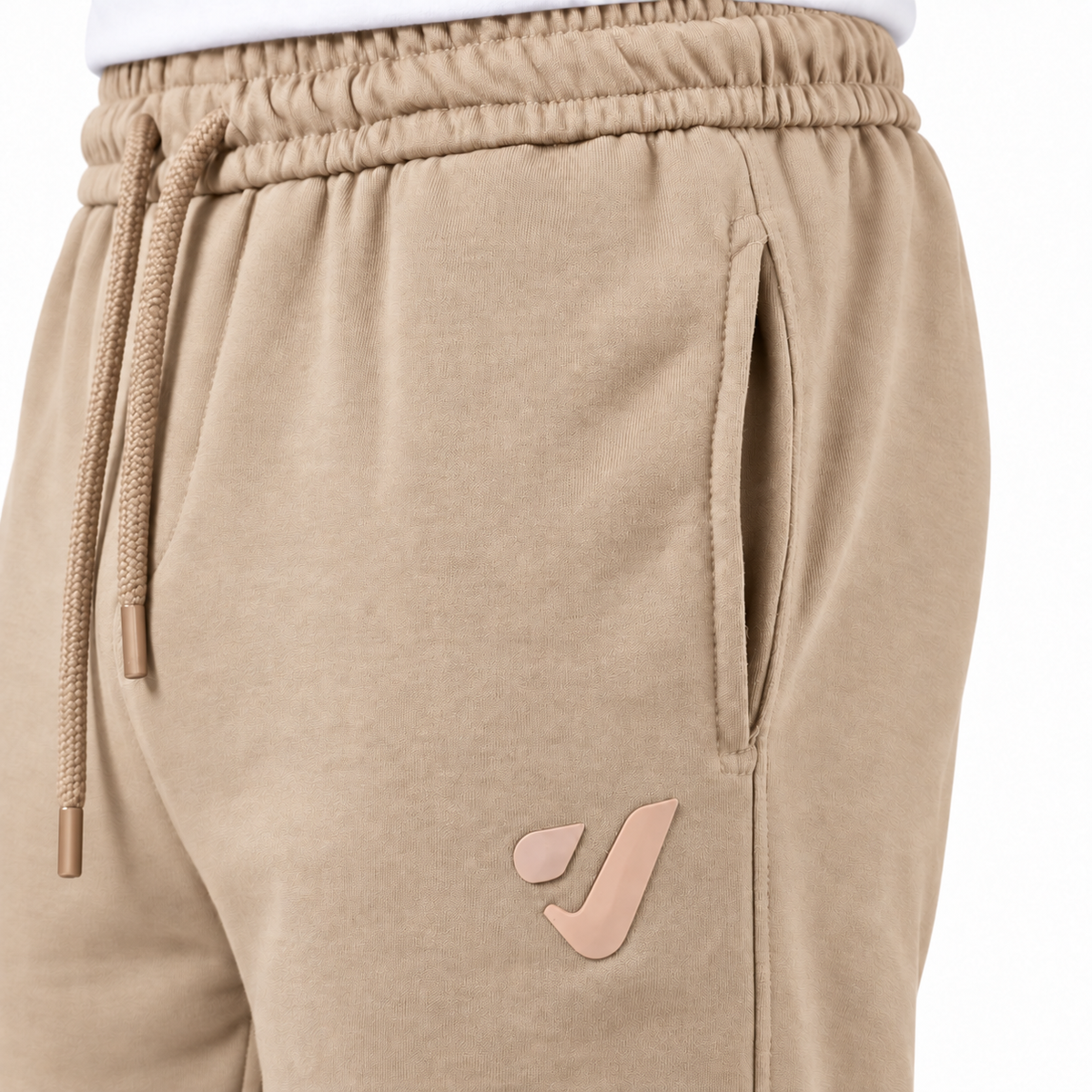 Clover wide-leg cotton terry cloth trousers with rubber-print.