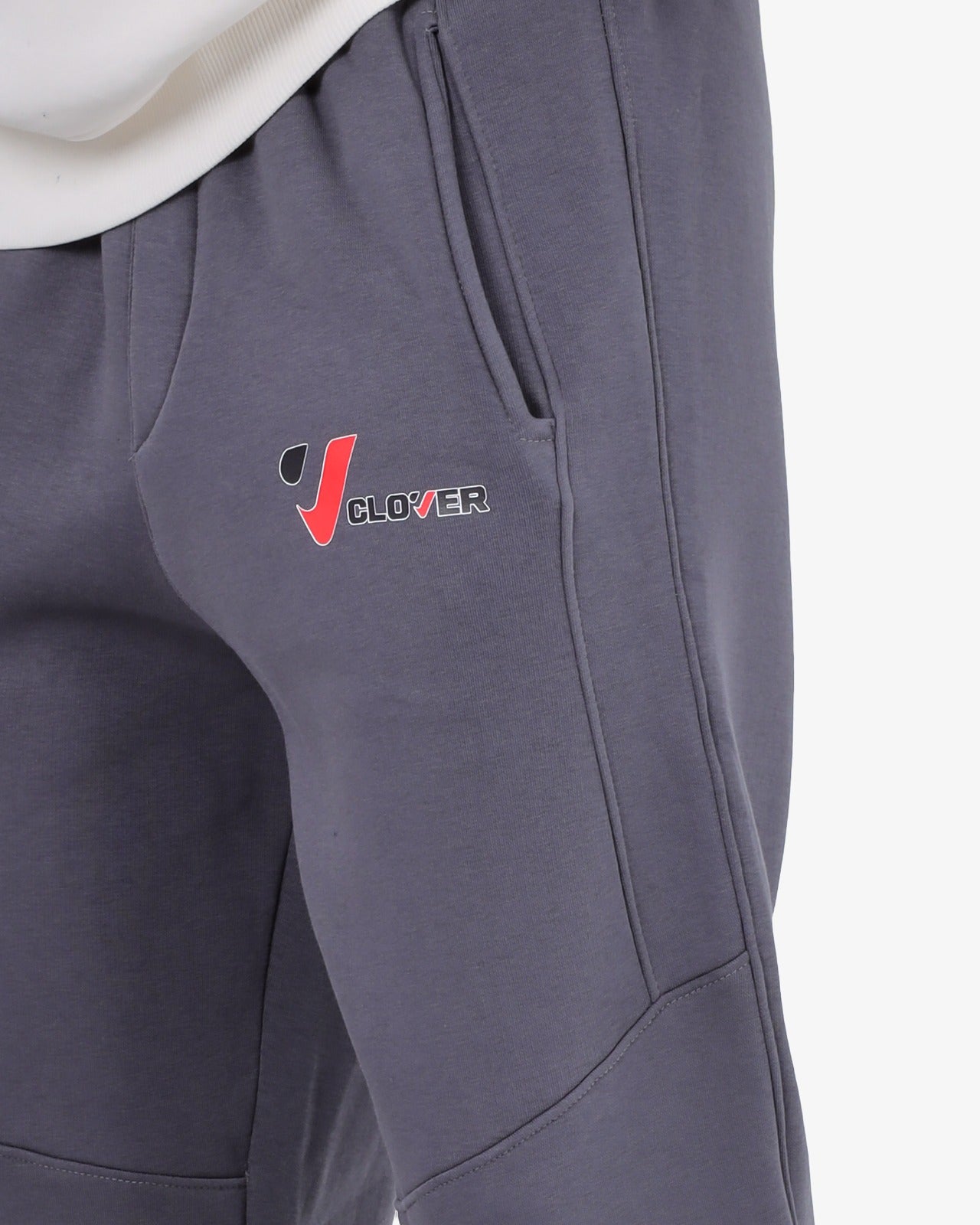 CLOVER Milton Sponge Cotton Wide-Leg Joggers – Printed Design GRAY