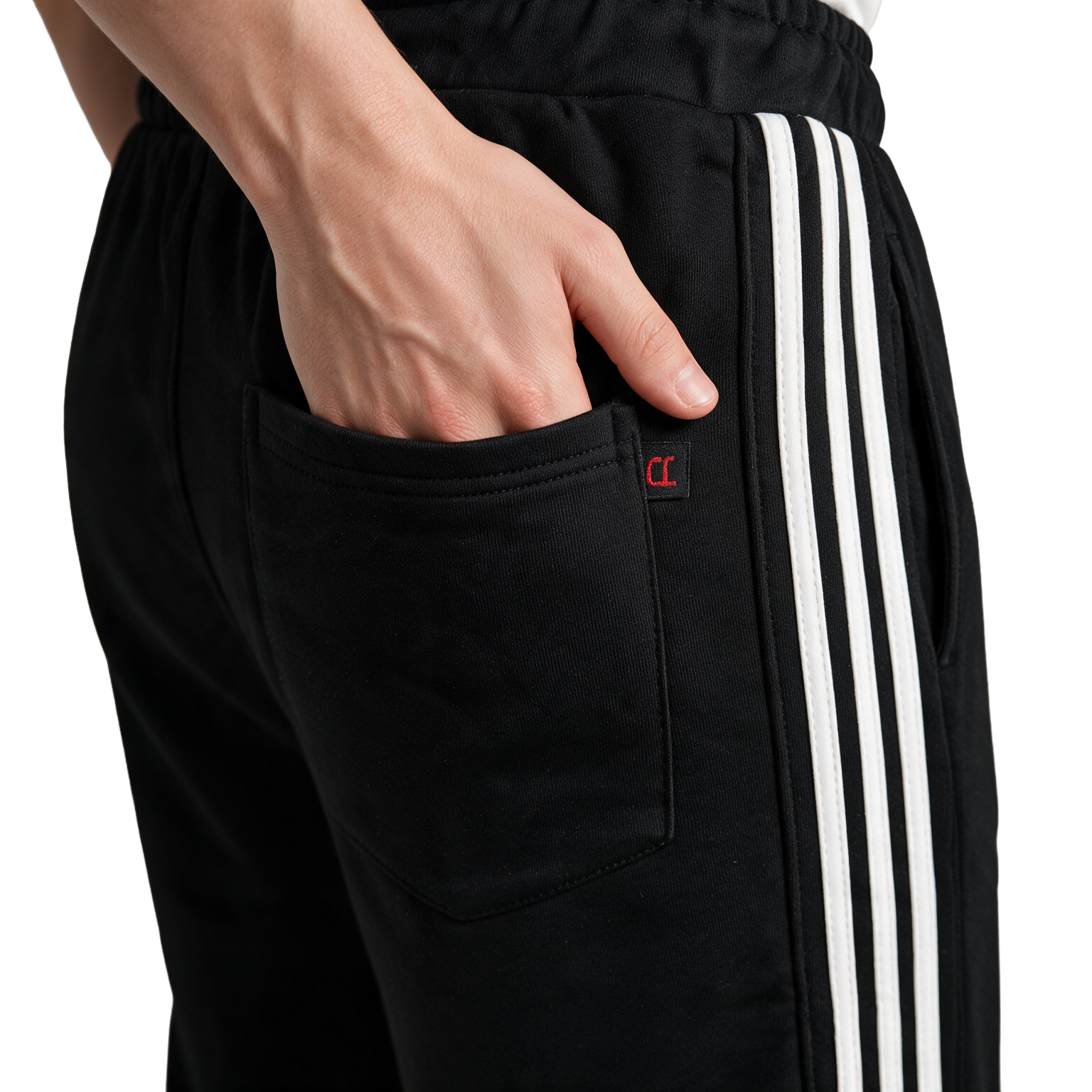 Clover Cotton French Terry Wide-Leg 3-Stripe Sweatpants