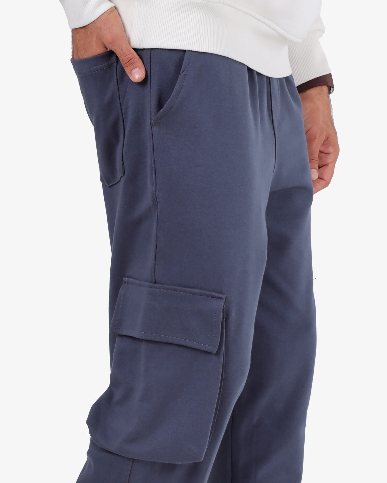 CLOVER Interlock Cotton Joggers – Two Side Pockets GRAY