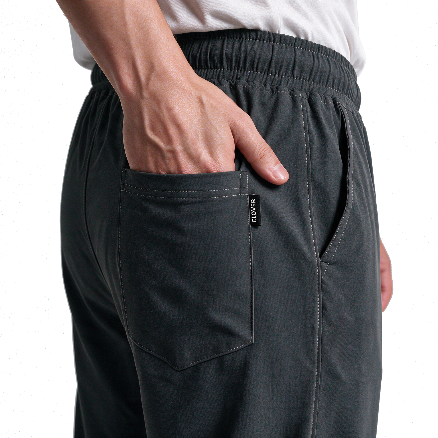 Clover Soft joggers featuring a rubber print and a cut-and-sew design
