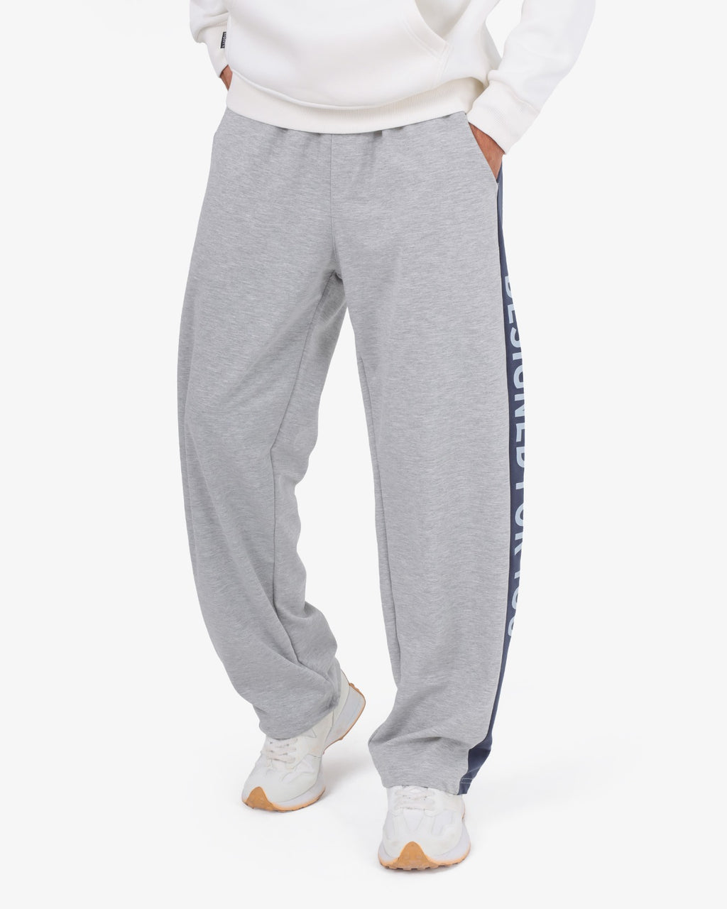 CLOVER Interlock Wide-Leg Joggers (DESIGNED FOR YOU) LIGHTGRAY
