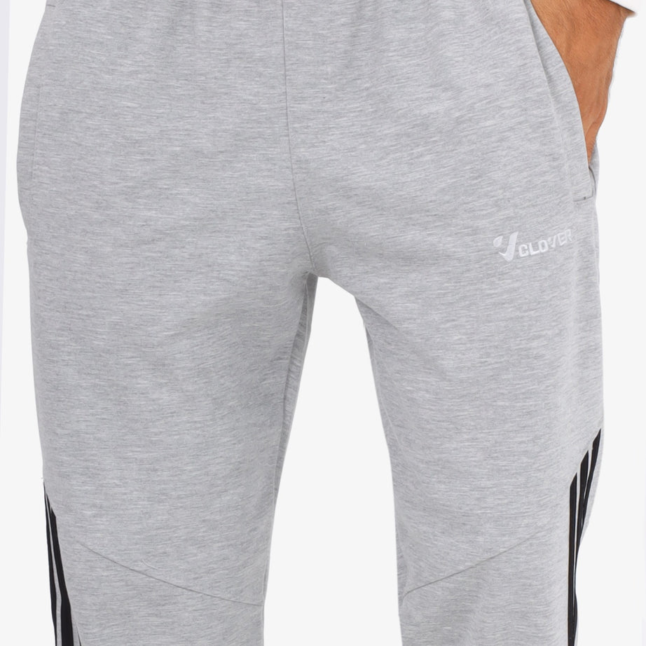 Wide-leg embroidered sweatpants (3-line design)