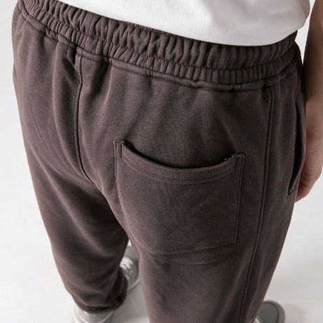 Clover wide-leg cotton terry cloth trousers with embroidery