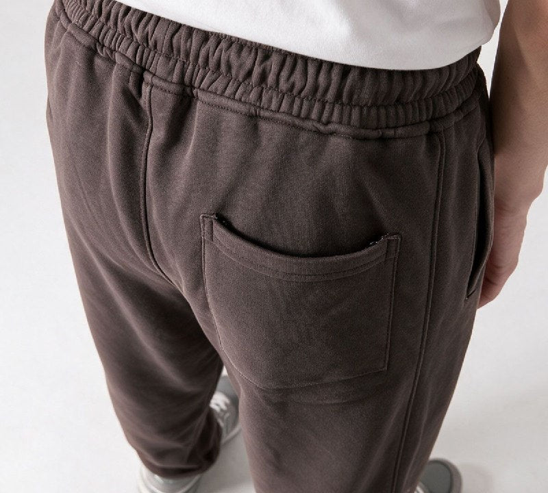 Clover wide-leg cotton terry cloth trousers with embroidery