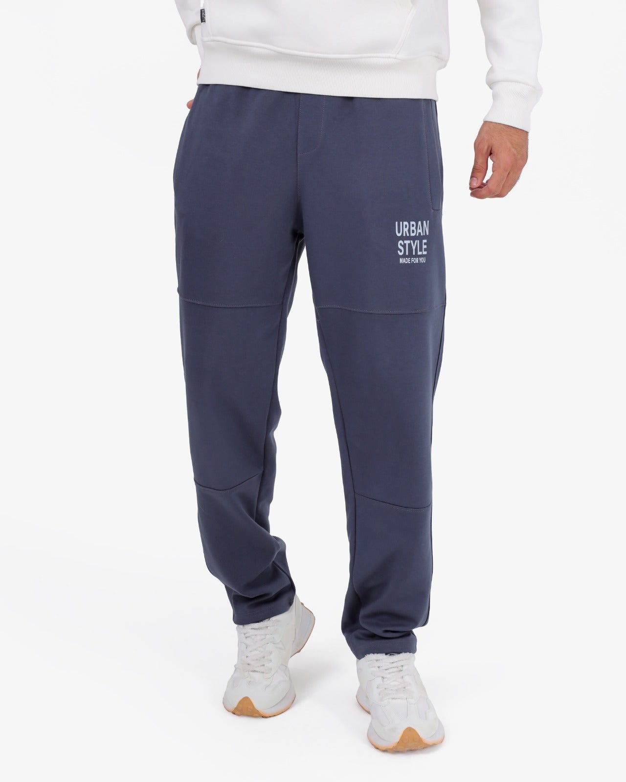 CLOVER Interlock Cotton Joggers – Premium Cut Panel Design GRAY