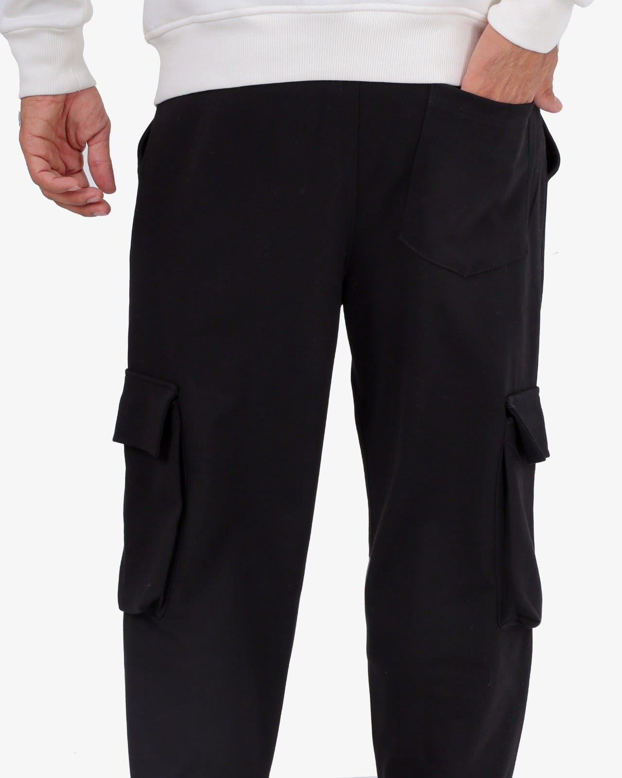CLOVER Interlock Cotton Joggers – Two Side Pockets BLACK