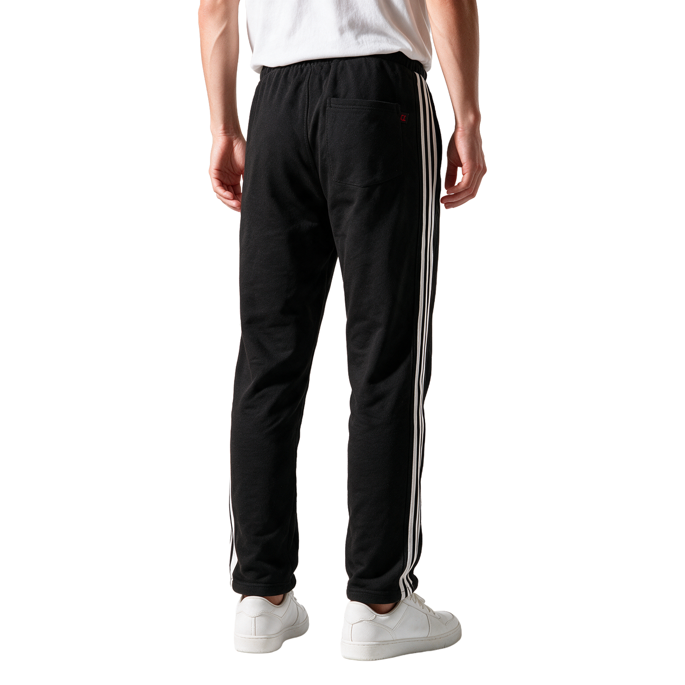Clover Cotton French Terry Wide-Leg 3-Stripe Sweatpants