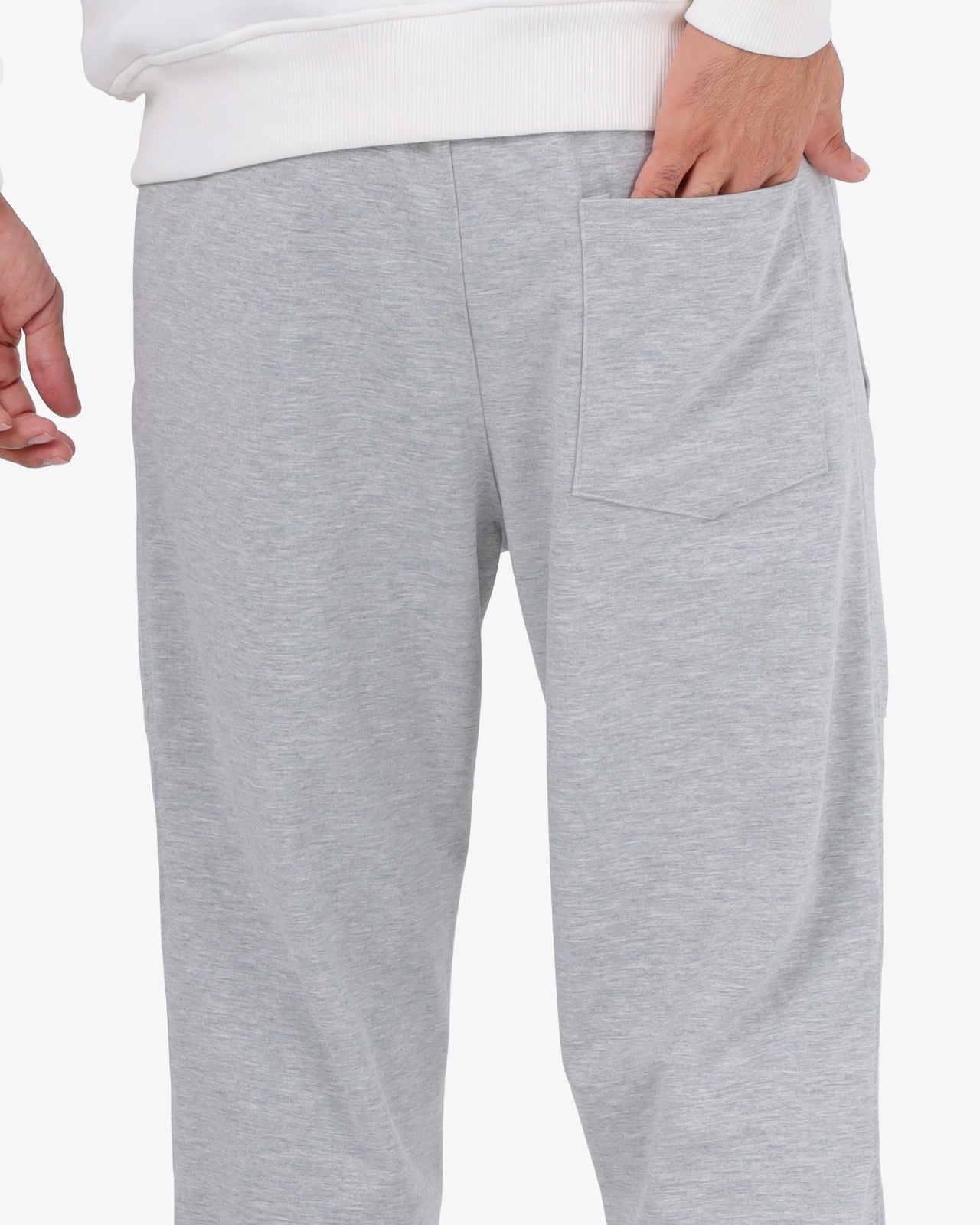 CLOVER Interlock Cotton Joggers – Premium Cut Panel Design LIGHT GRAY