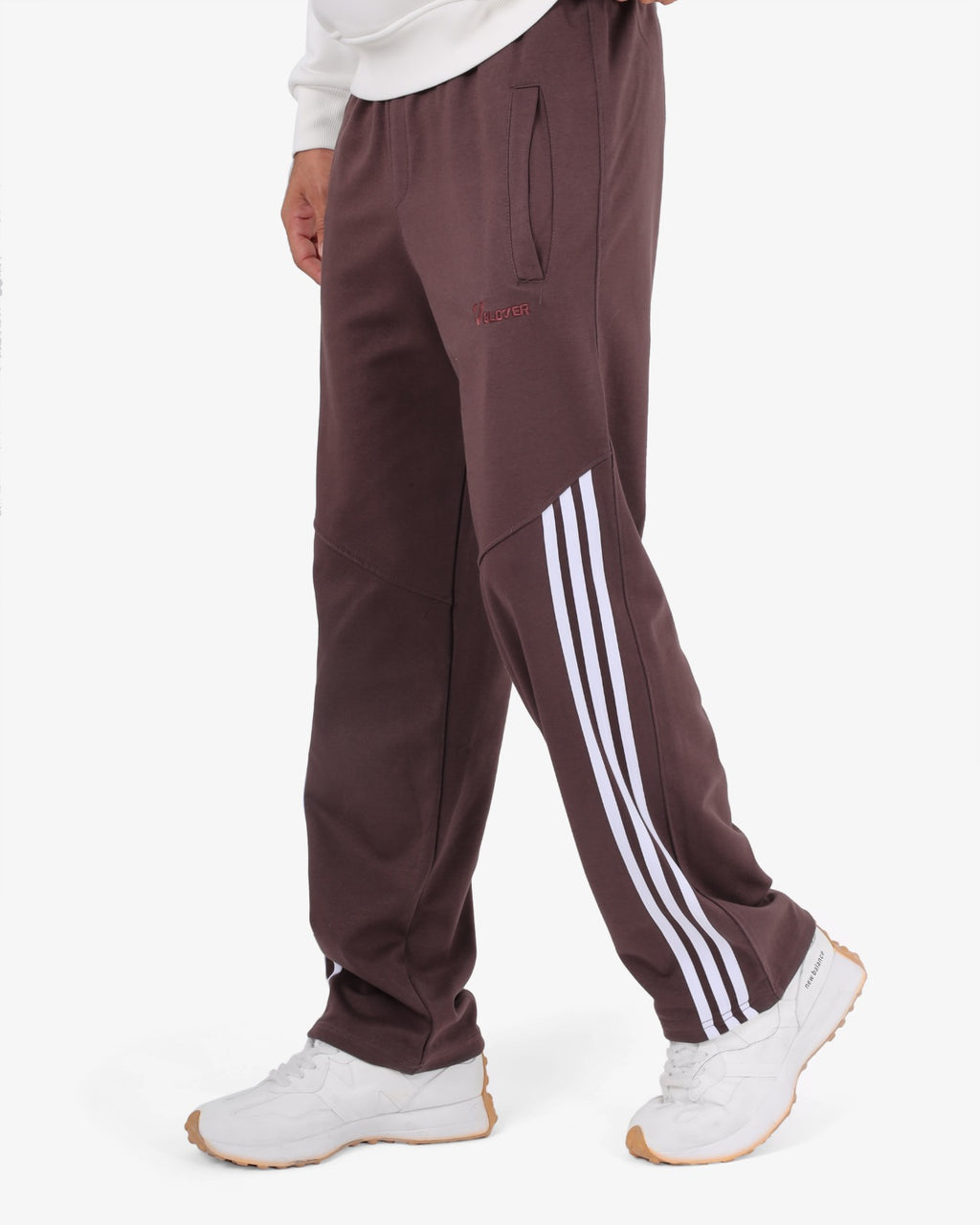 CLOVER Wide-Leg Interlock Joggers BROWN
