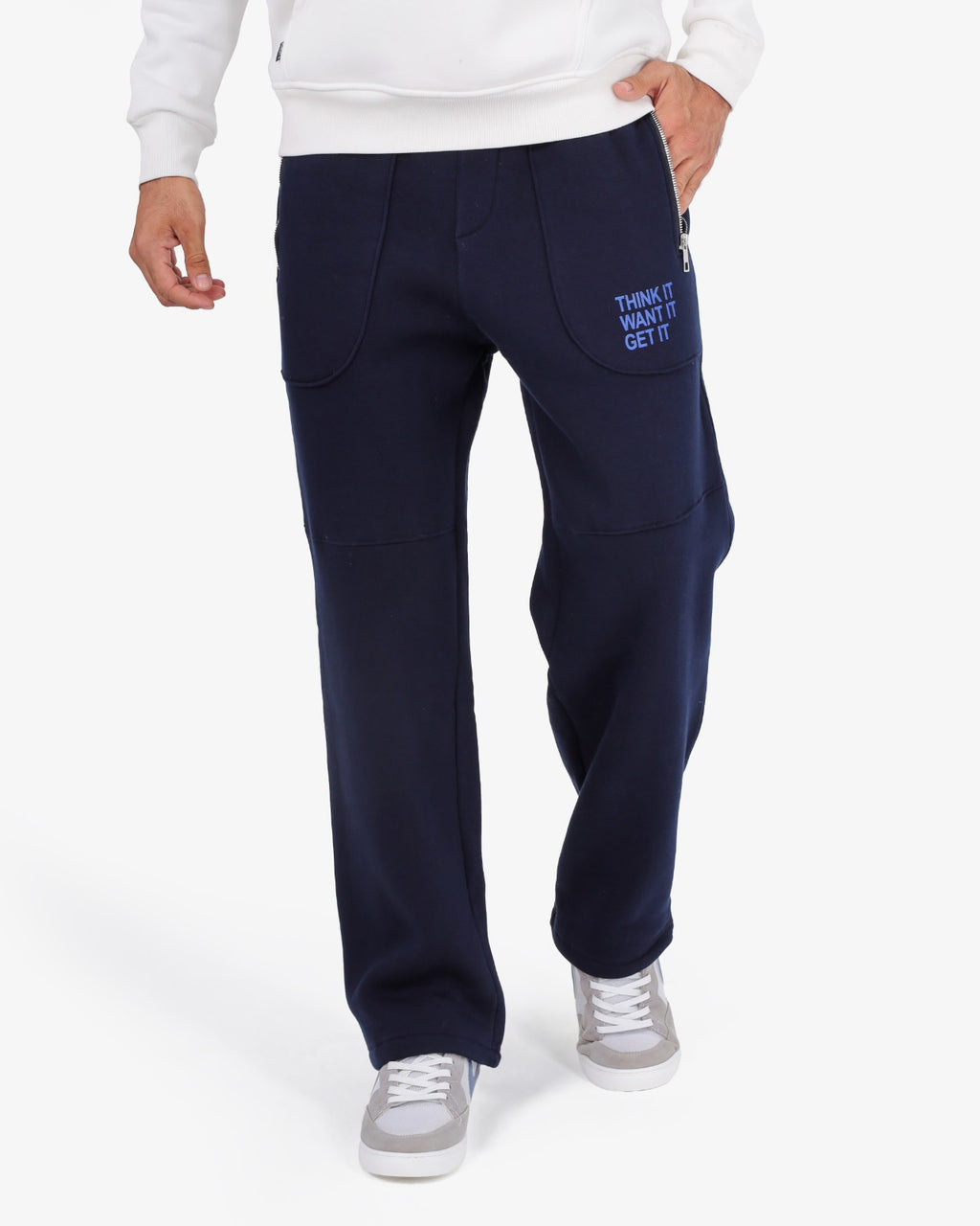 CLOVER Milton Sponge Cotton Wide-Leg pants  – Printed Design blue