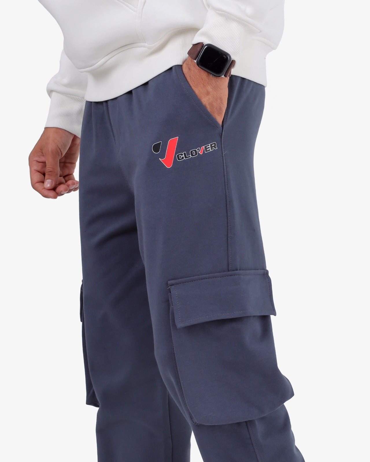 CLOVER Interlock Cotton Joggers – Two Side Pockets GRAY