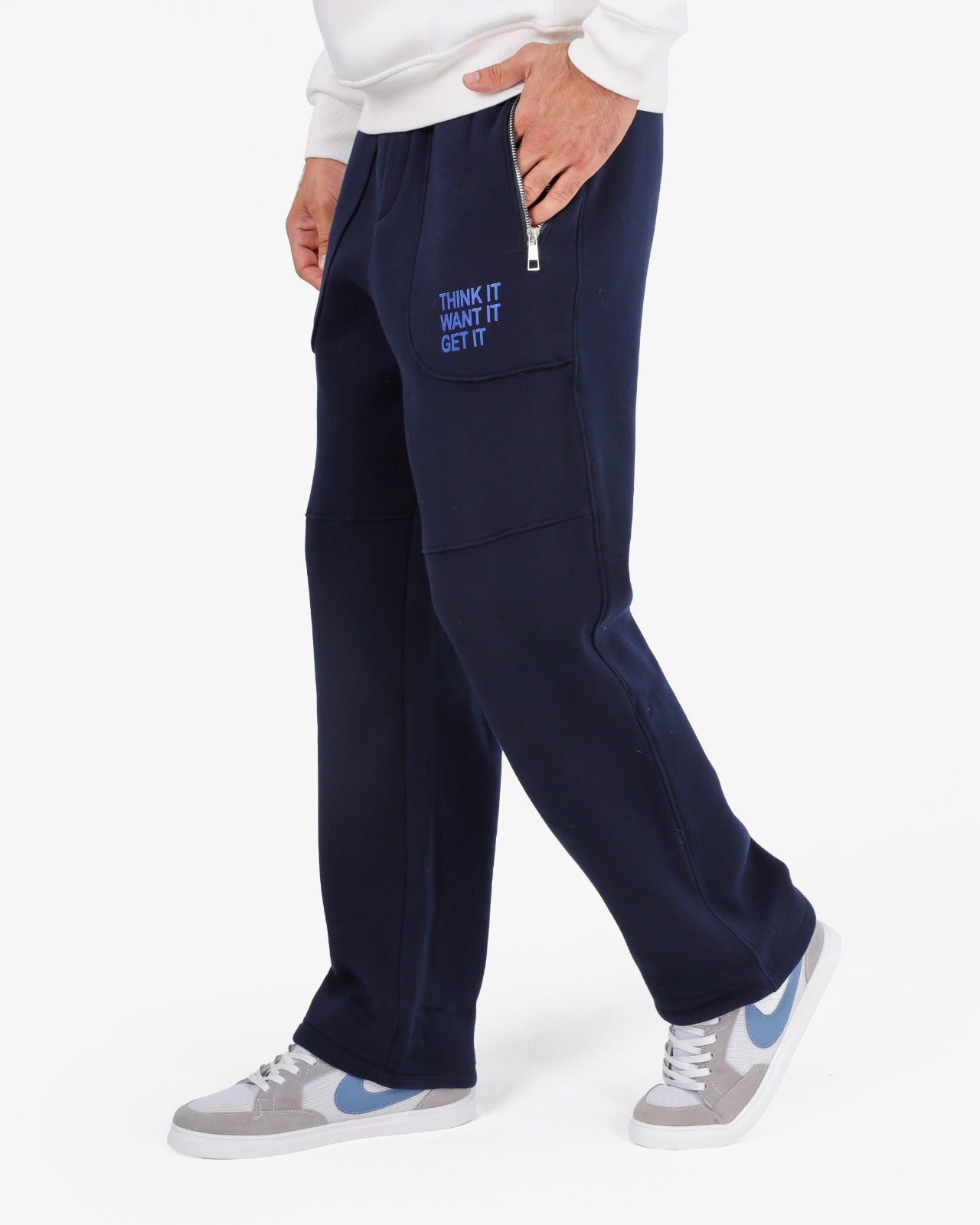 CLOVER Milton Sponge Cotton Wide-Leg pants  – Printed Design blue