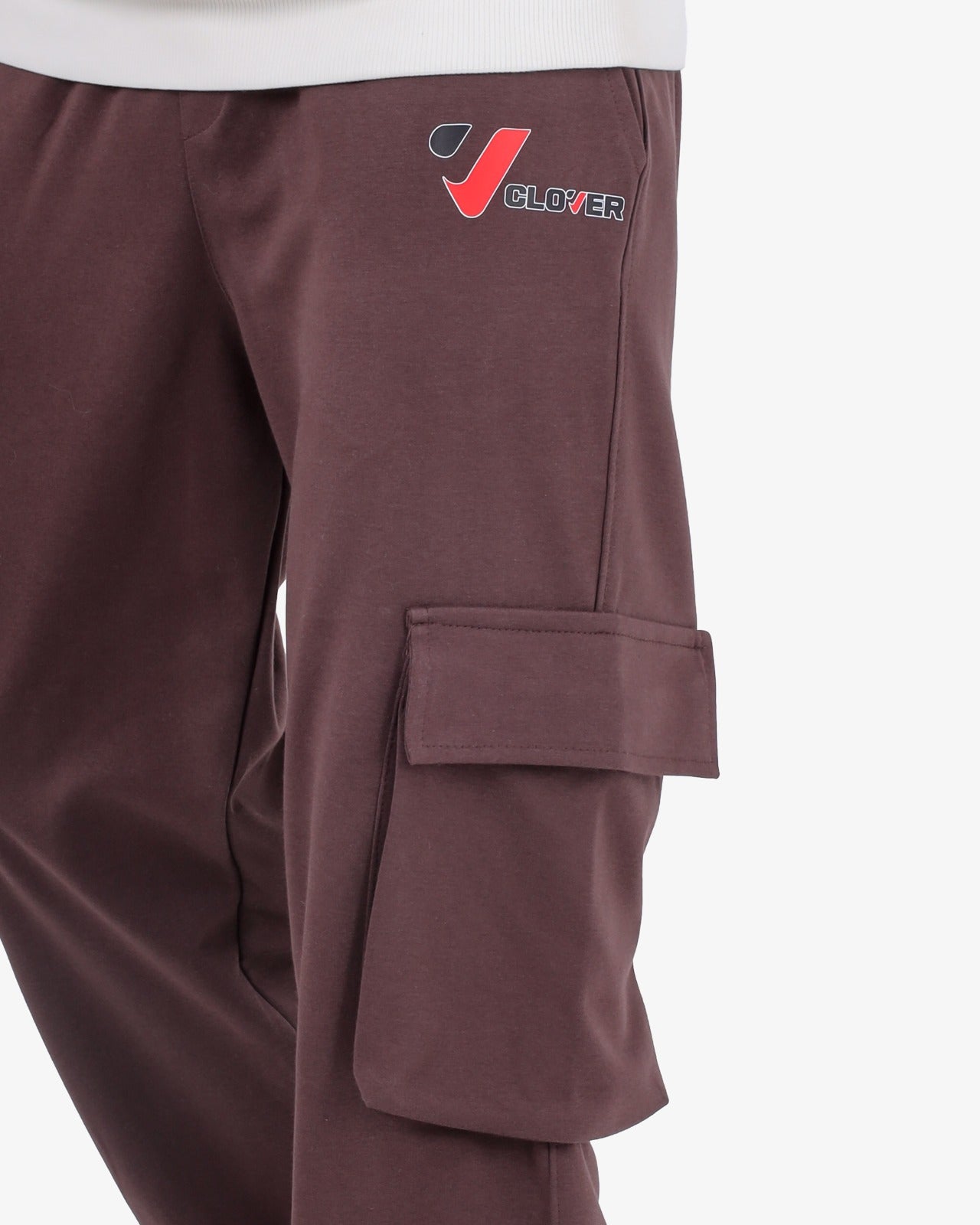 CLOVER Interlock Cotton Joggers – Two Side Pockets BROWN
