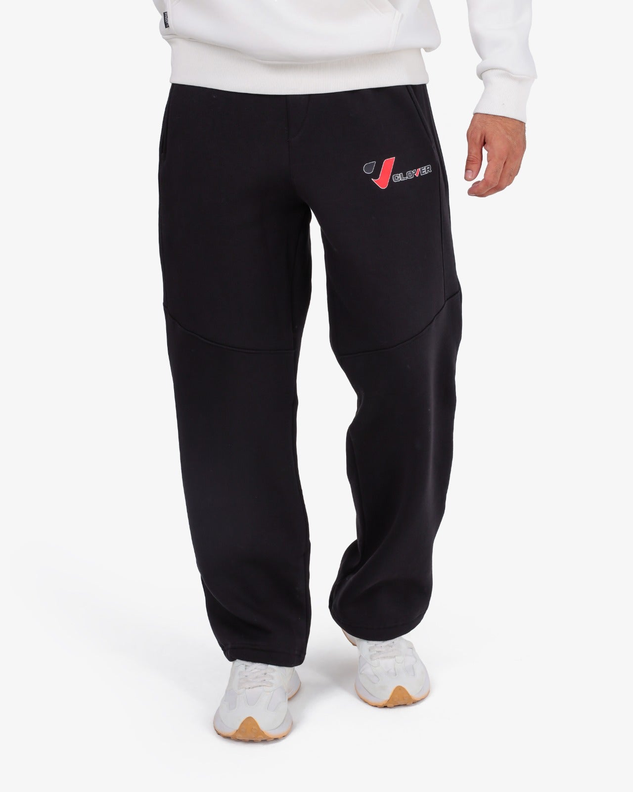 CLOVER Milton Sponge Cotton Wide-Leg pants –  black