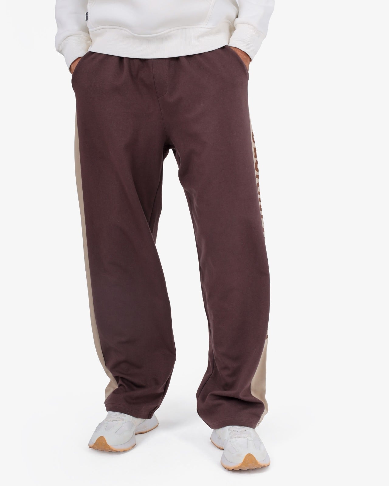 CLOVER Interlock Wide-Leg Joggers (DESIGNED FOR YOU) BROWN