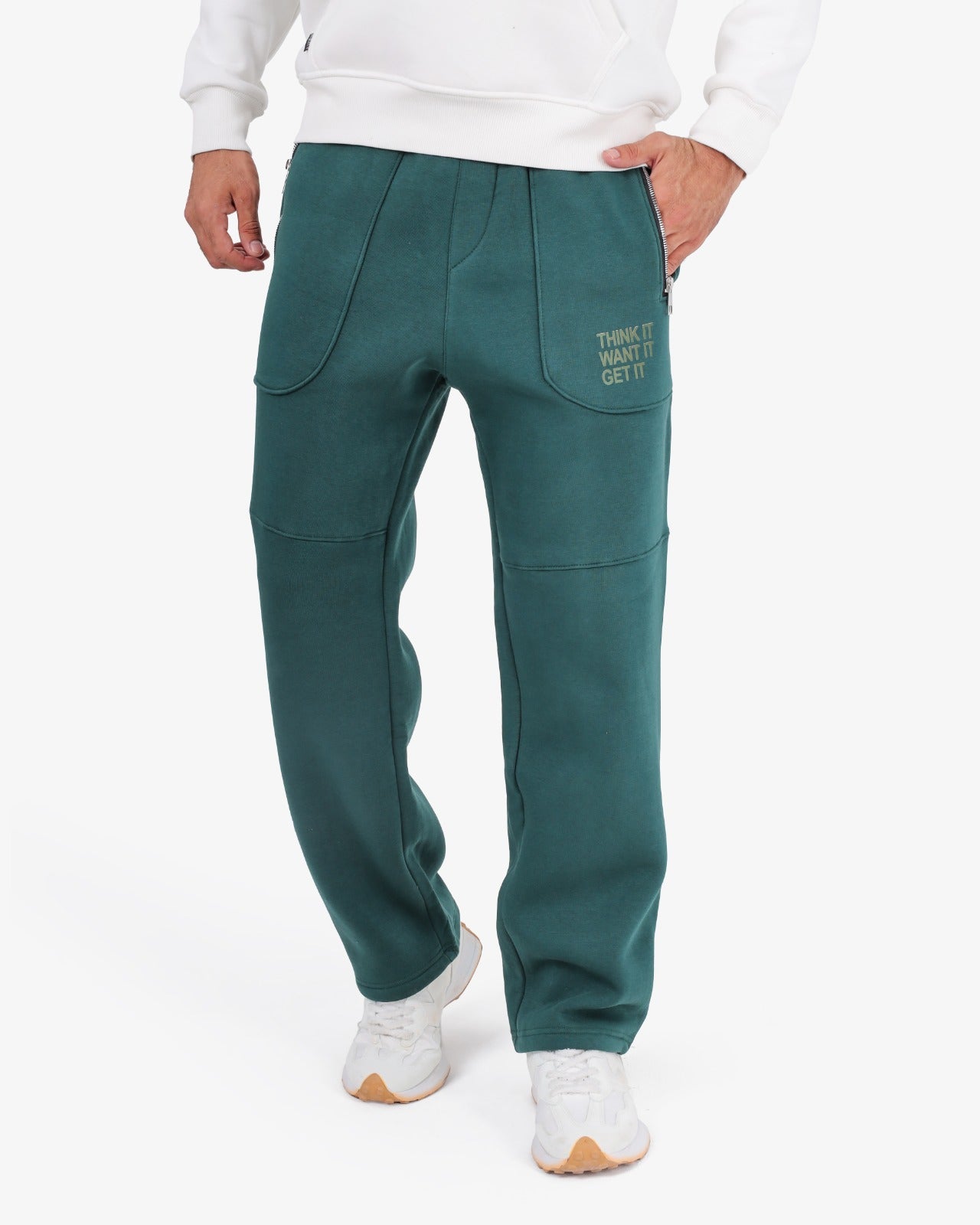 CLOVER Milton Sponge Cotton Wide-Leg pants– Printed Design olive