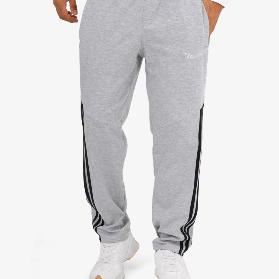 Wide-leg embroidered sweatpants (3-line design)