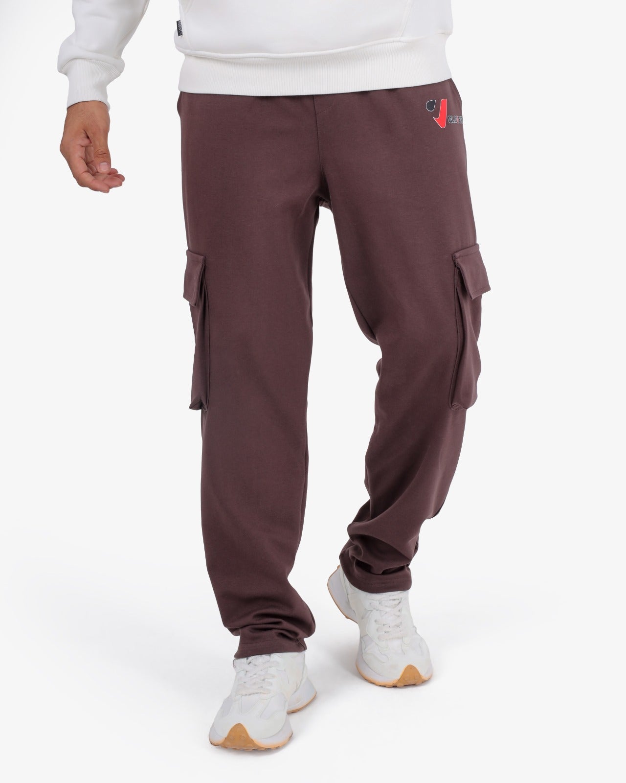 CLOVER Interlock Cotton Joggers – Two Side Pockets BROWN
