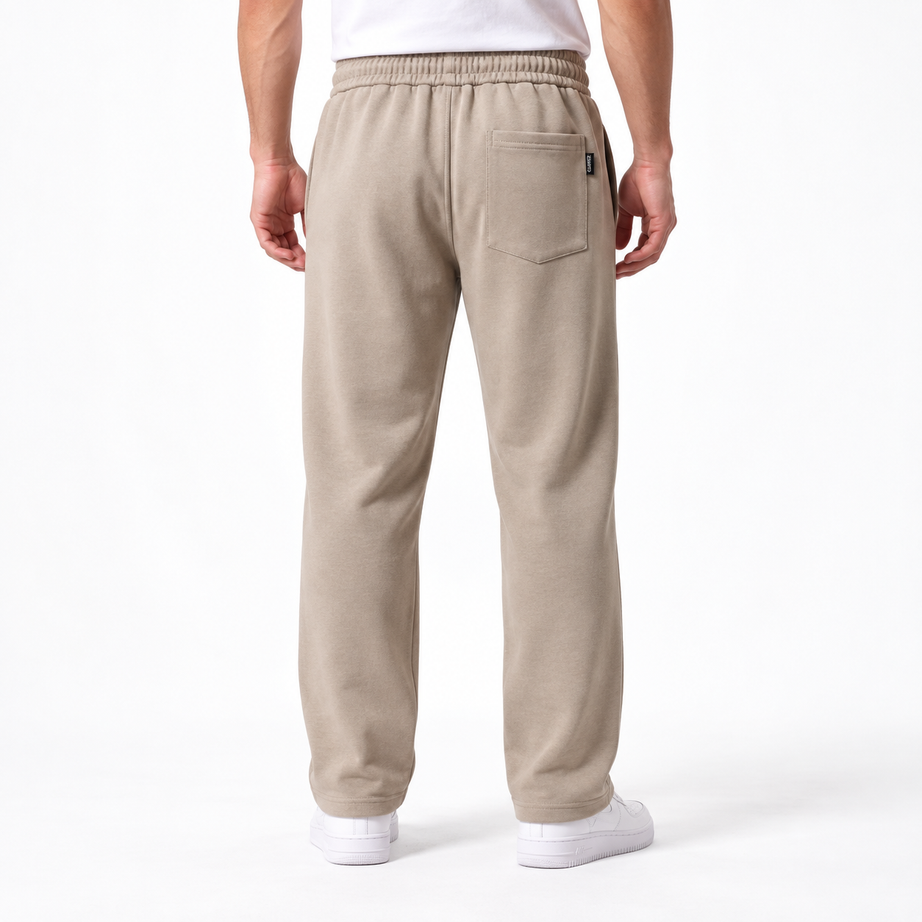 Clover wide-leg cotton terry cloth trousers with rose embroidery