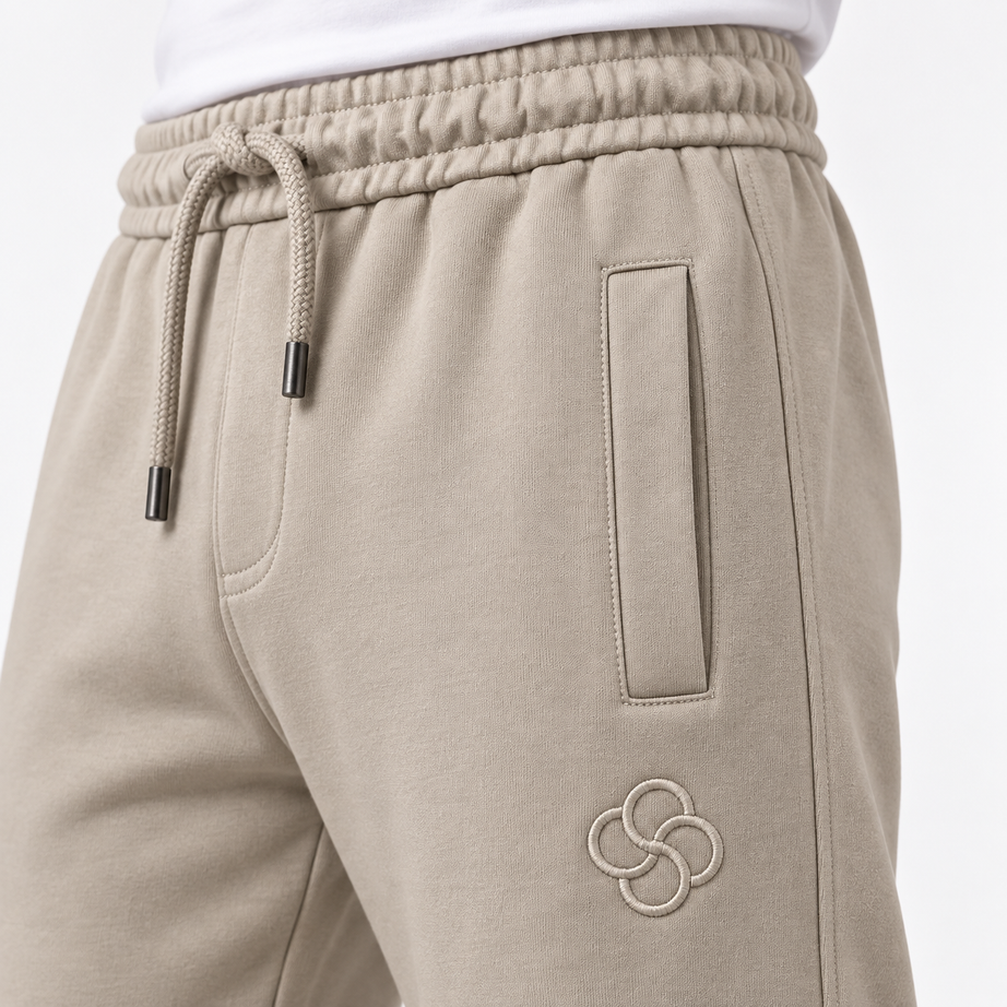 Clover wide-leg cotton terry cloth trousers with rose embroidery