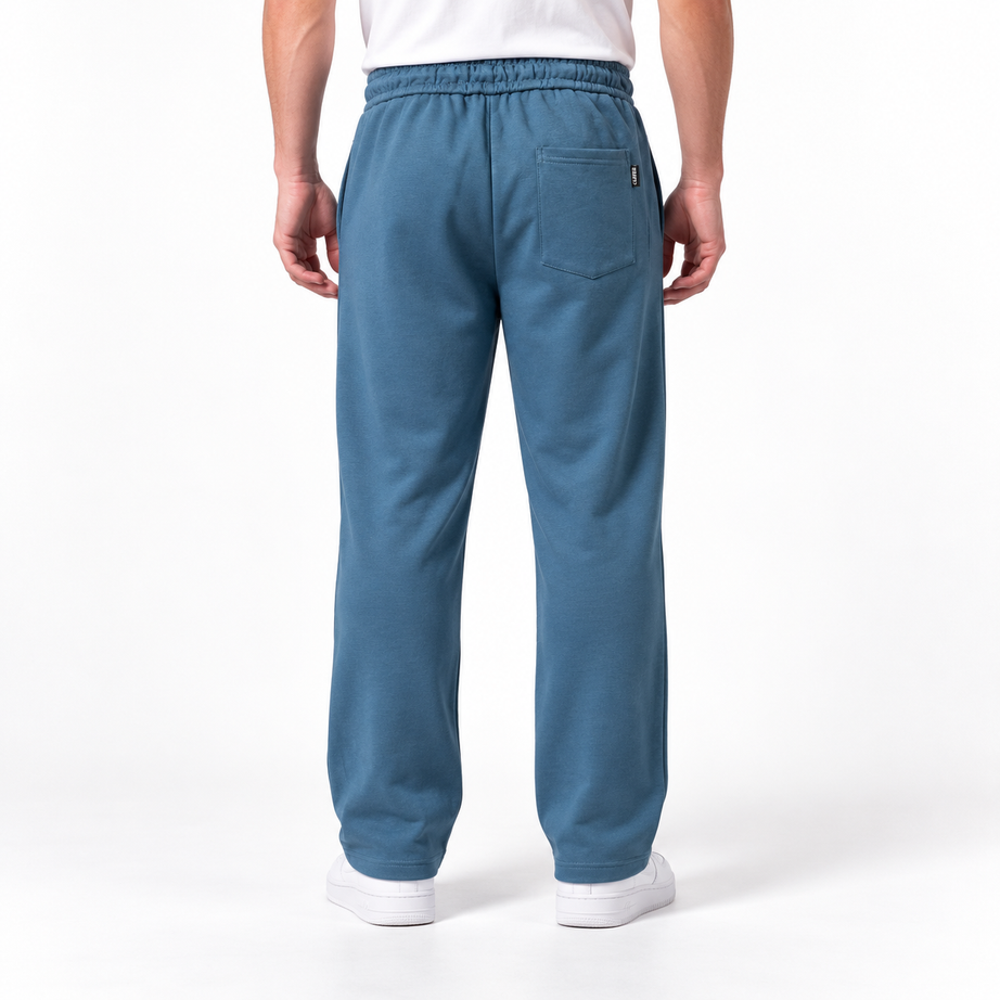 Clover wide-leg cotton terry cloth trousers with rose embroidery