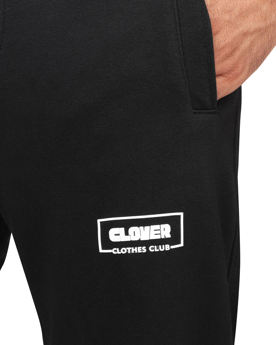 clover cotton SweatPants printed black
