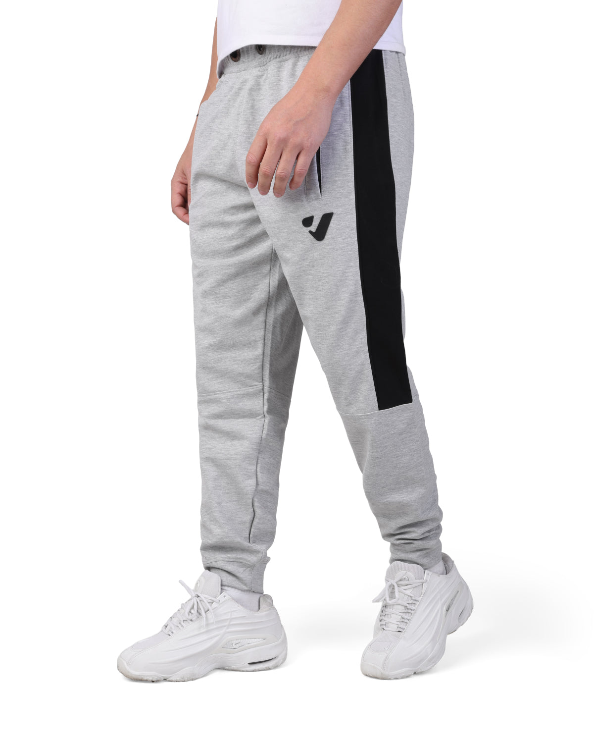 Clover Interlock Cuffed Pants – Rubber Logo Edition Light Grey