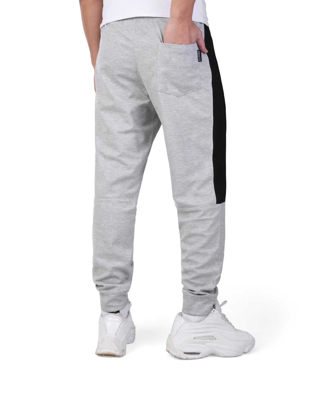 Clover Interlock Cuffed Pants – Rubber Logo Edition Light Grey