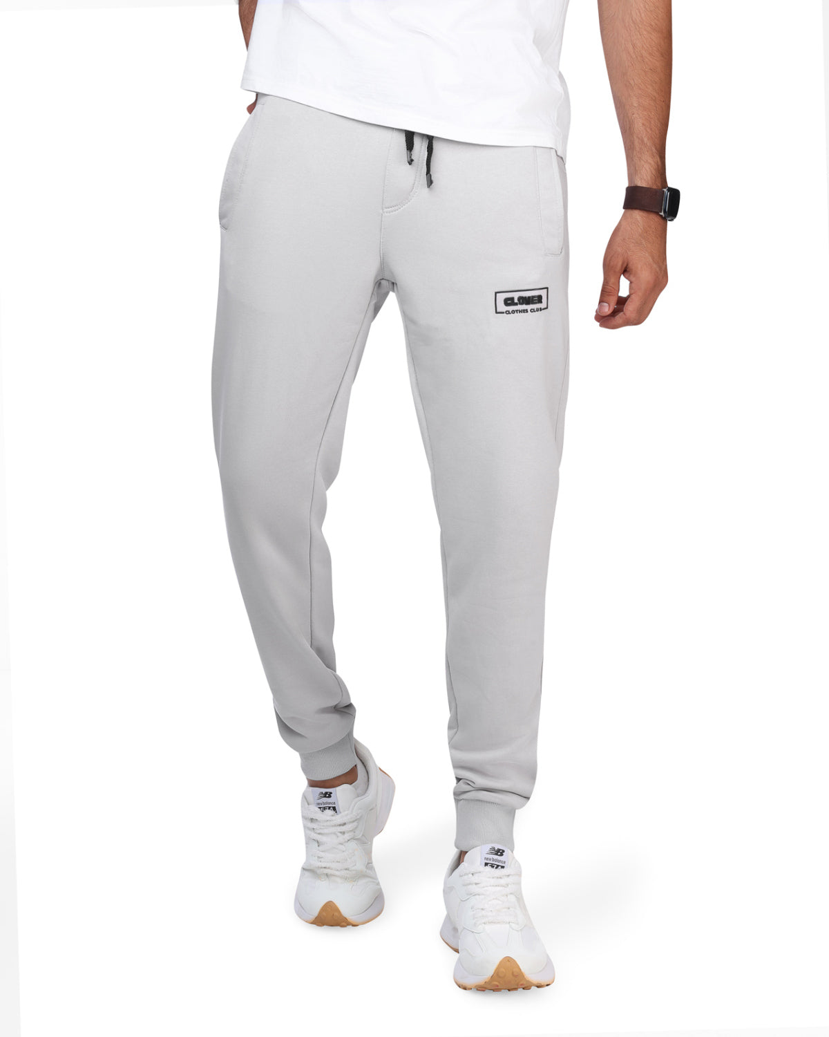 clover cotton SweatPants printed Light gray (oversize)