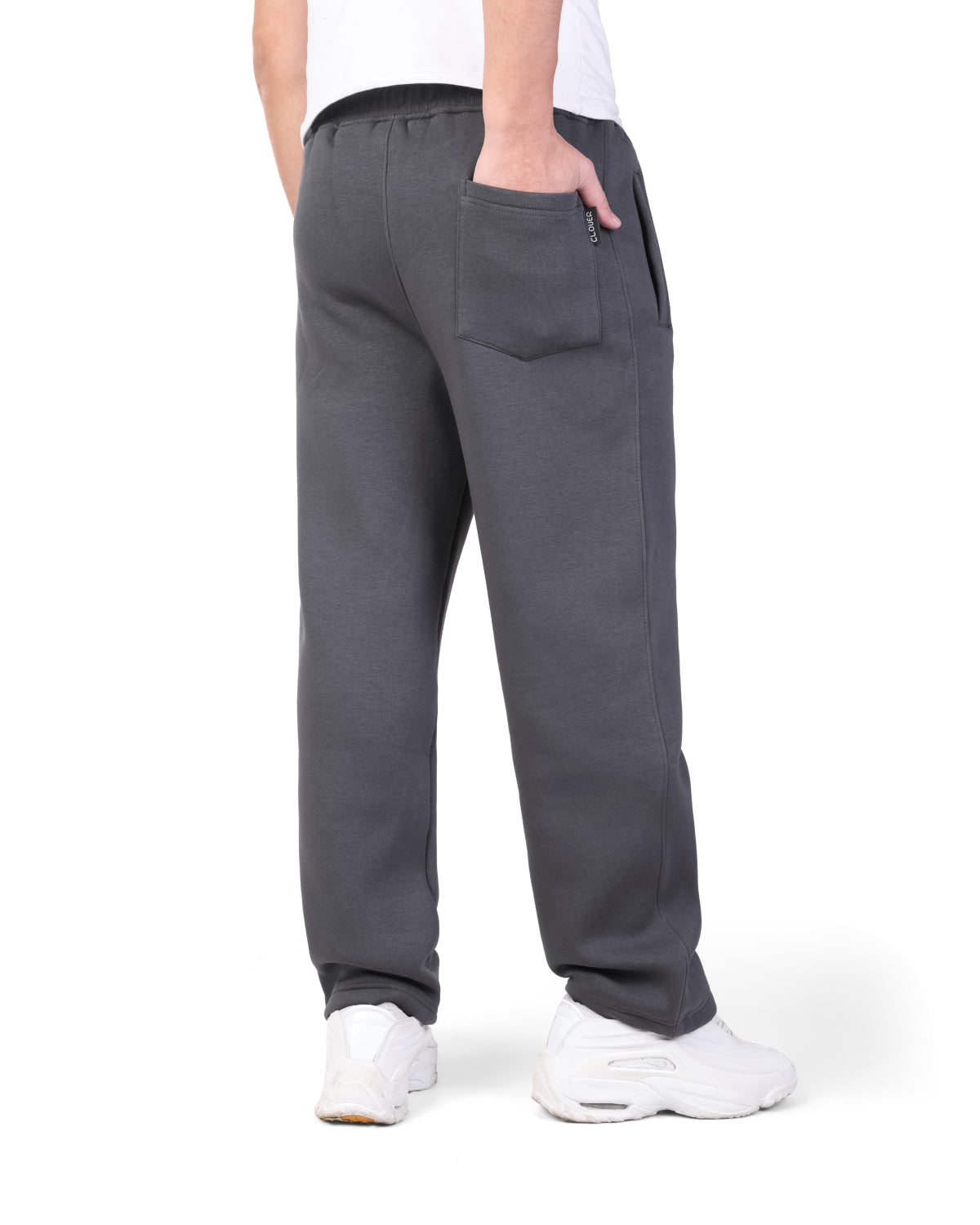 Rubber-logo sponge-texture joggers clover